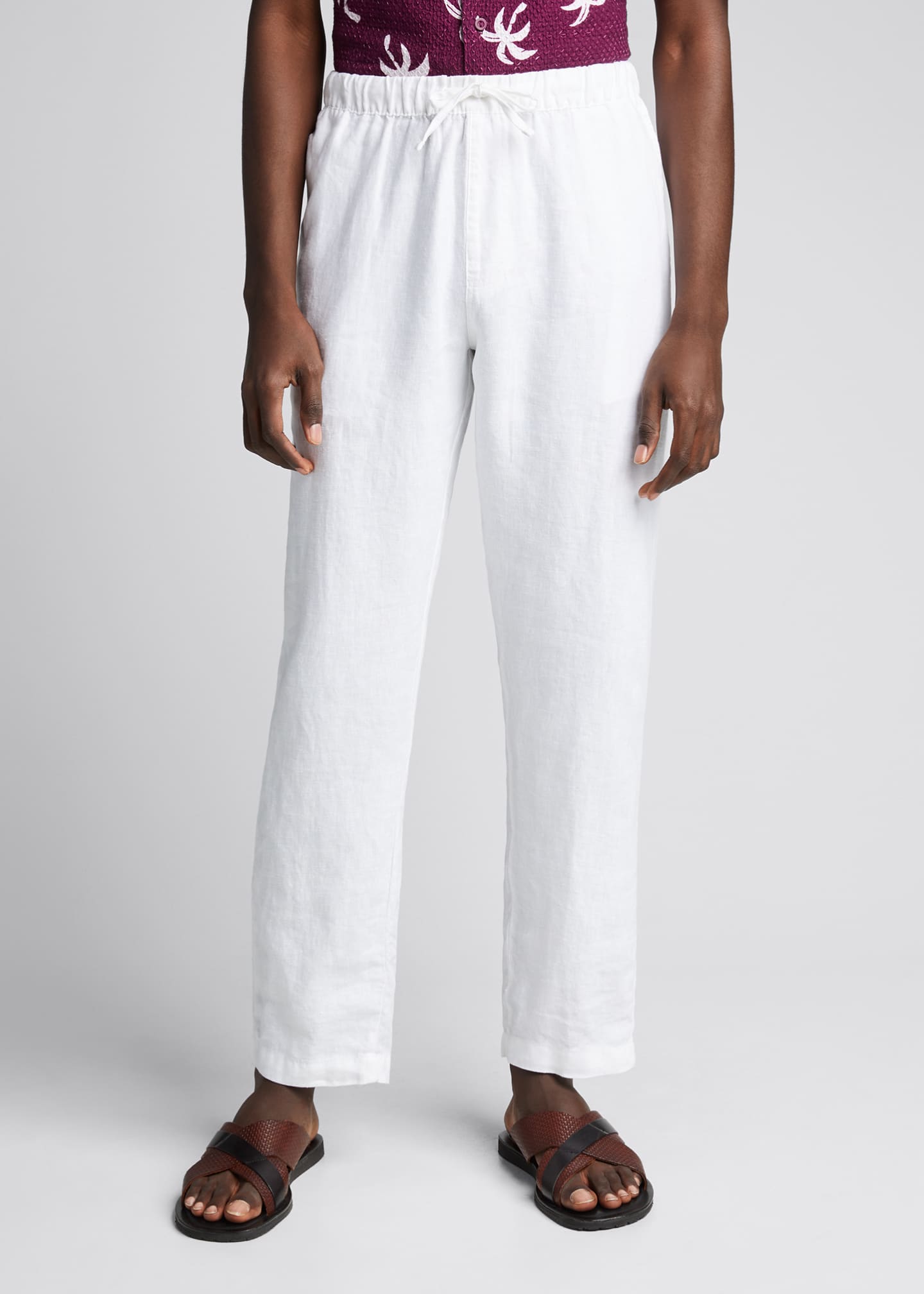 Neiman Marcus Men's Drawstring Linen Pants Bergdorf Goodman