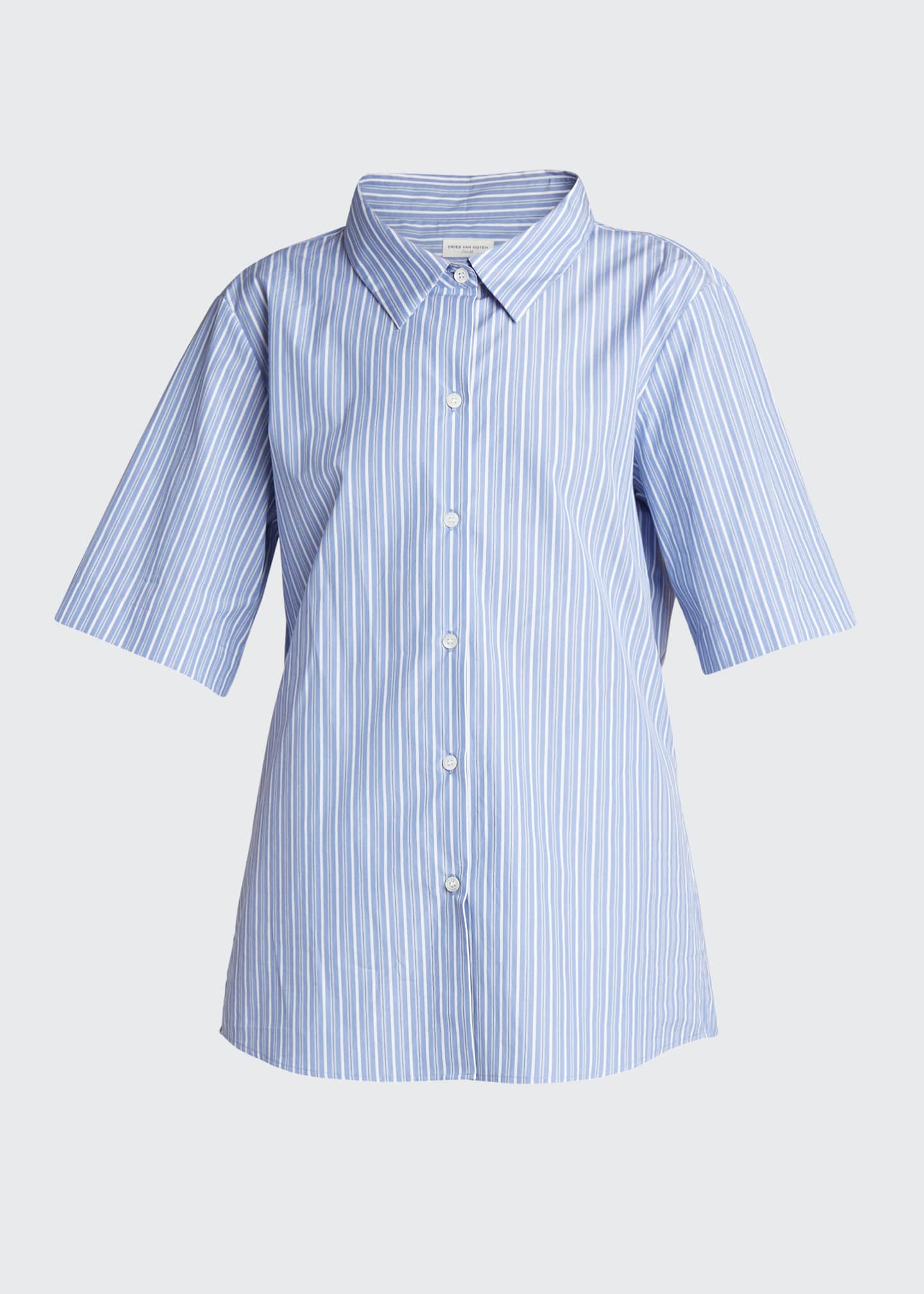 Dries Van Noten Striped Poplin Button-Down Shirt - Bergdorf Goodman
