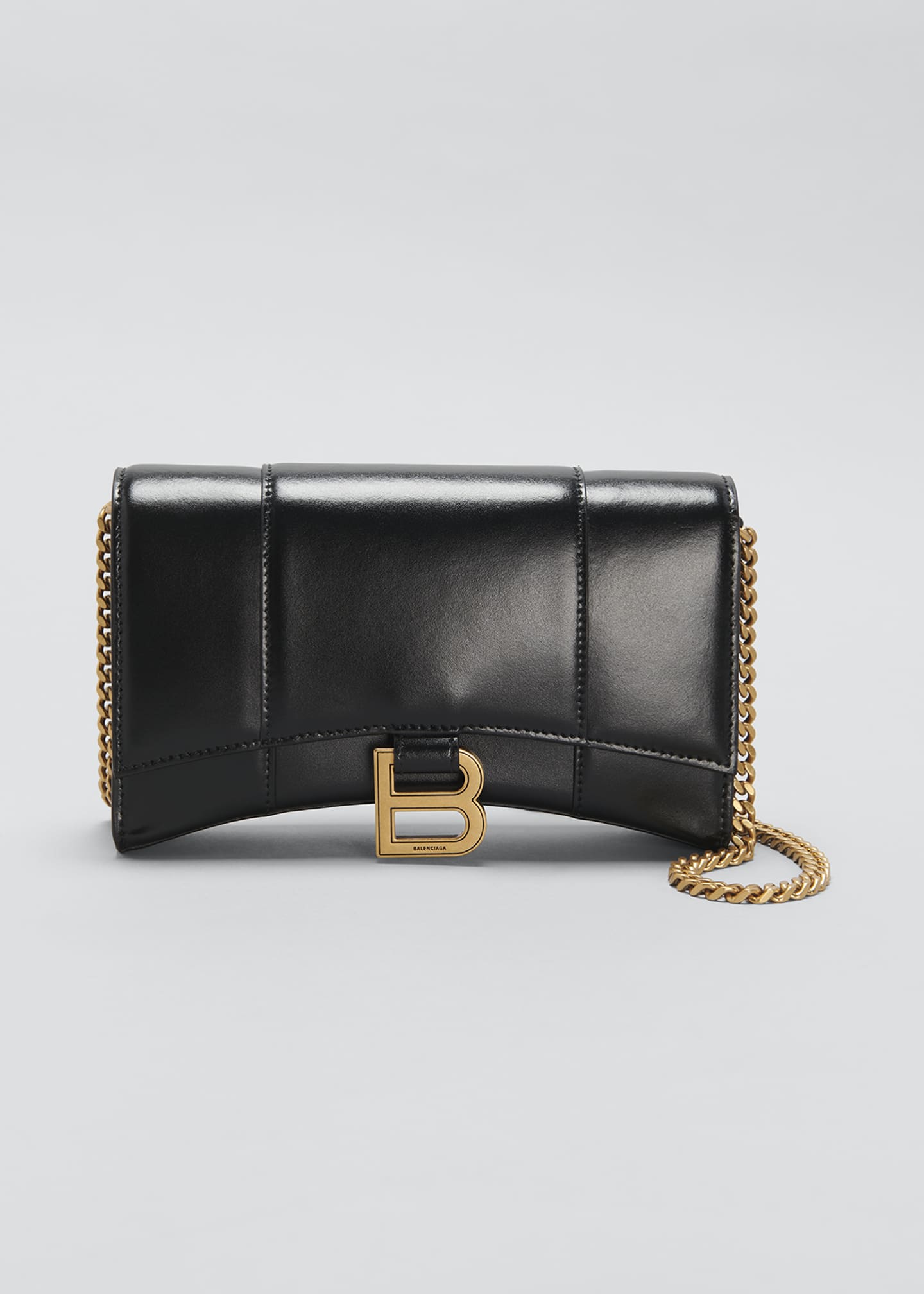 Balenciaga Hourglass Chain Leather Wallet on Chain - Bergdorf Goodman