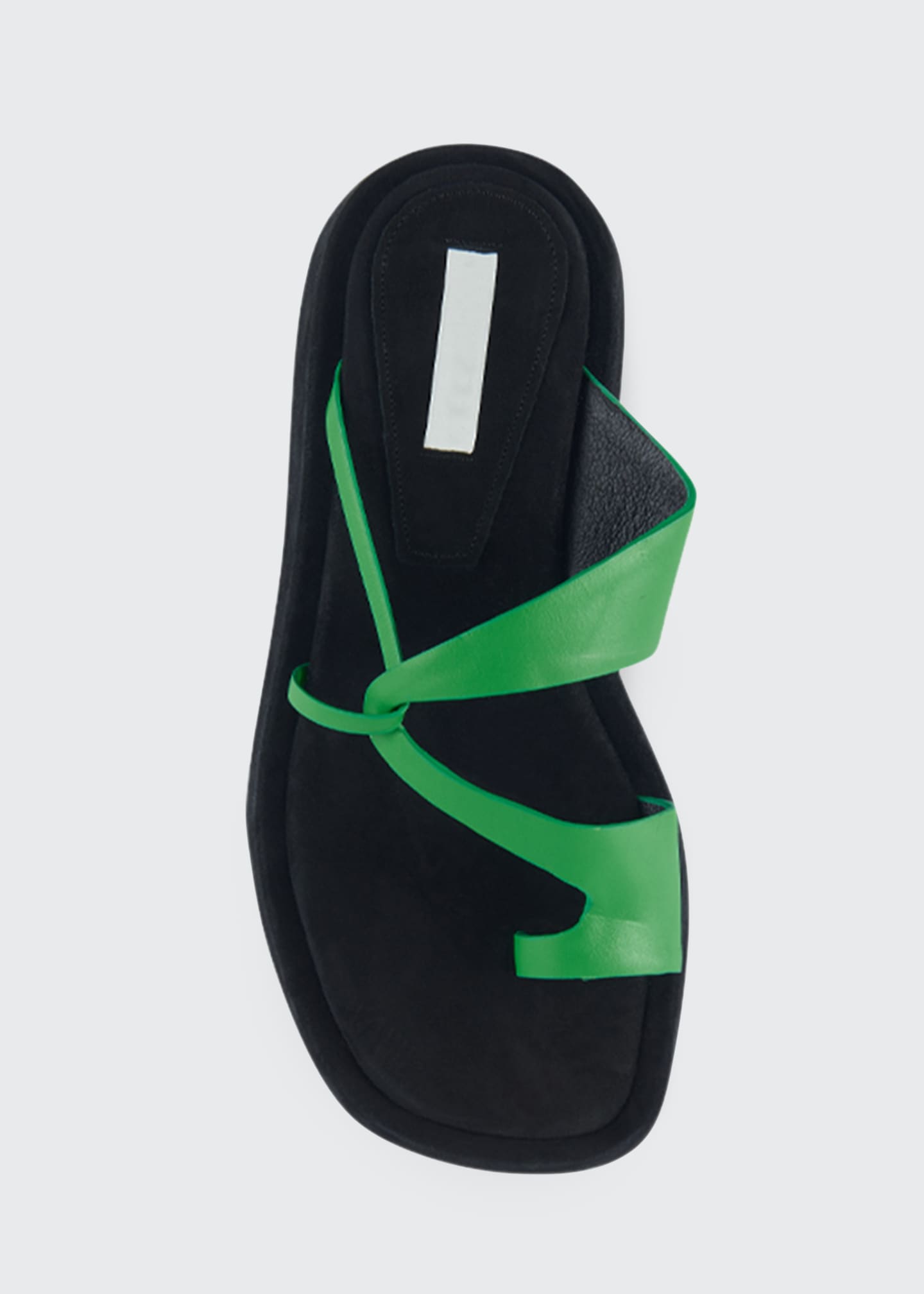 Reike Nen Curved Leather ToeRing Slide Sandals, Green Bergdorf Goodman