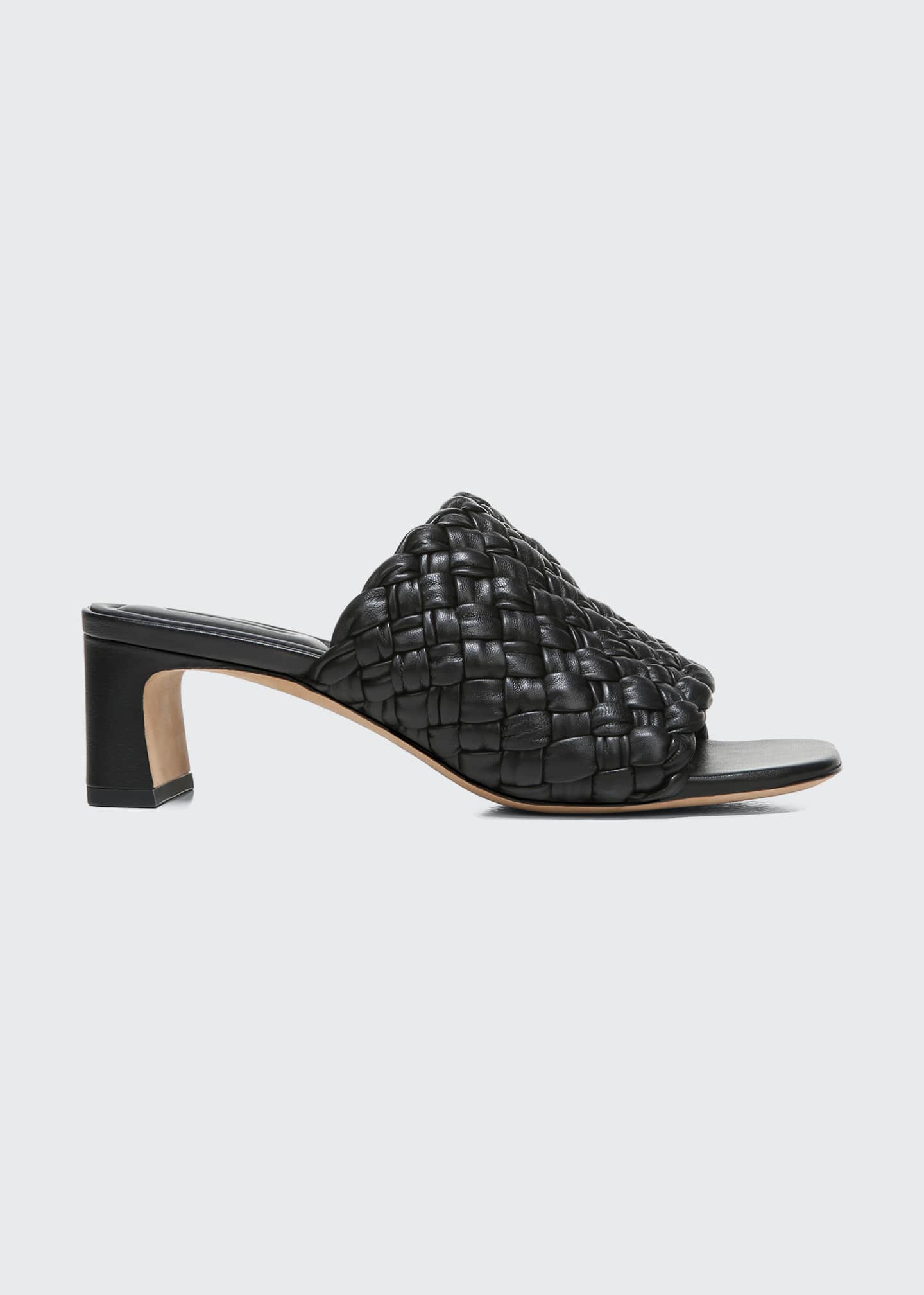 vince penley woven leather mules