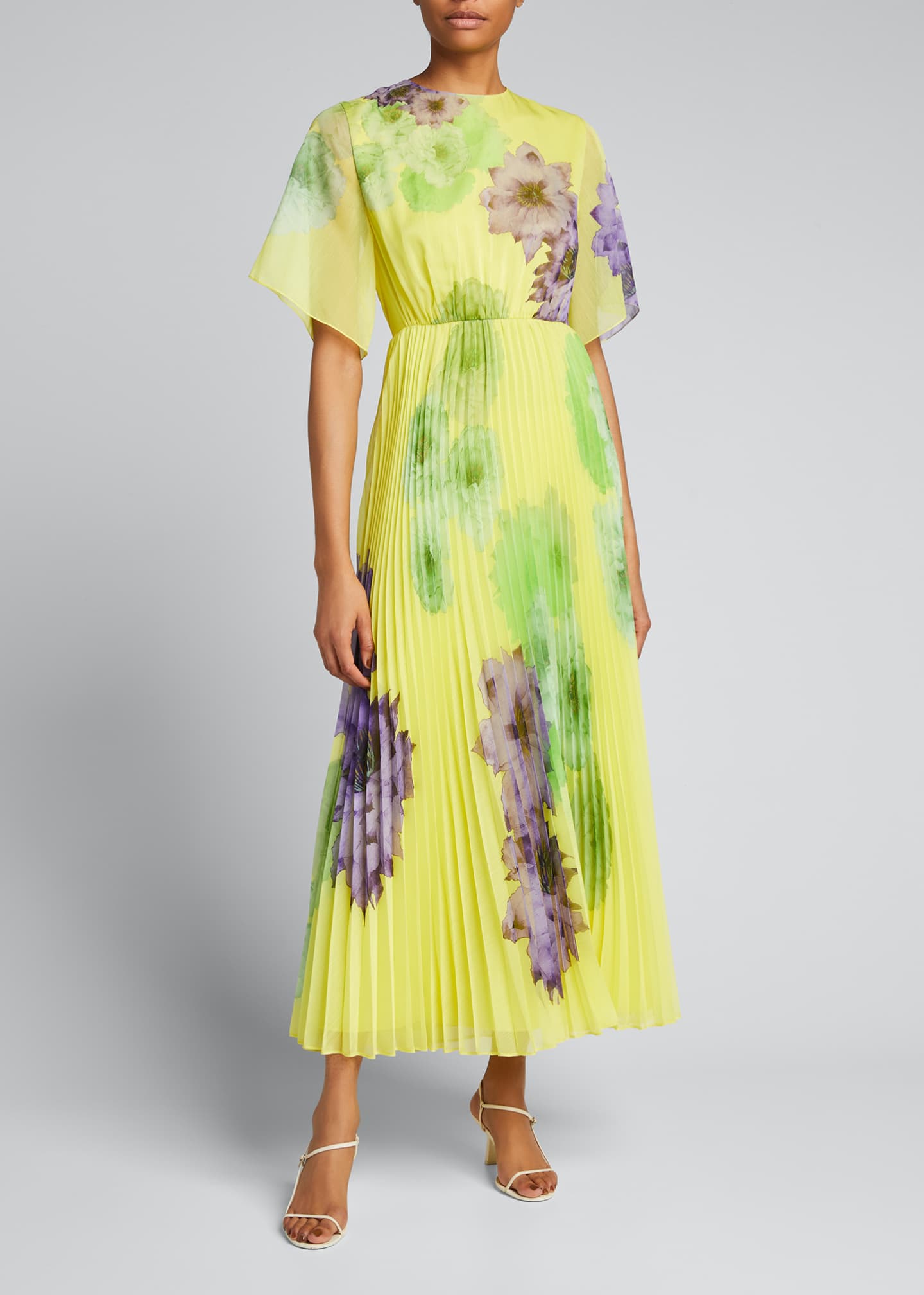 Jason Wu Collection Floral-Print Pleated Midi Dress - Bergdorf Goodman
