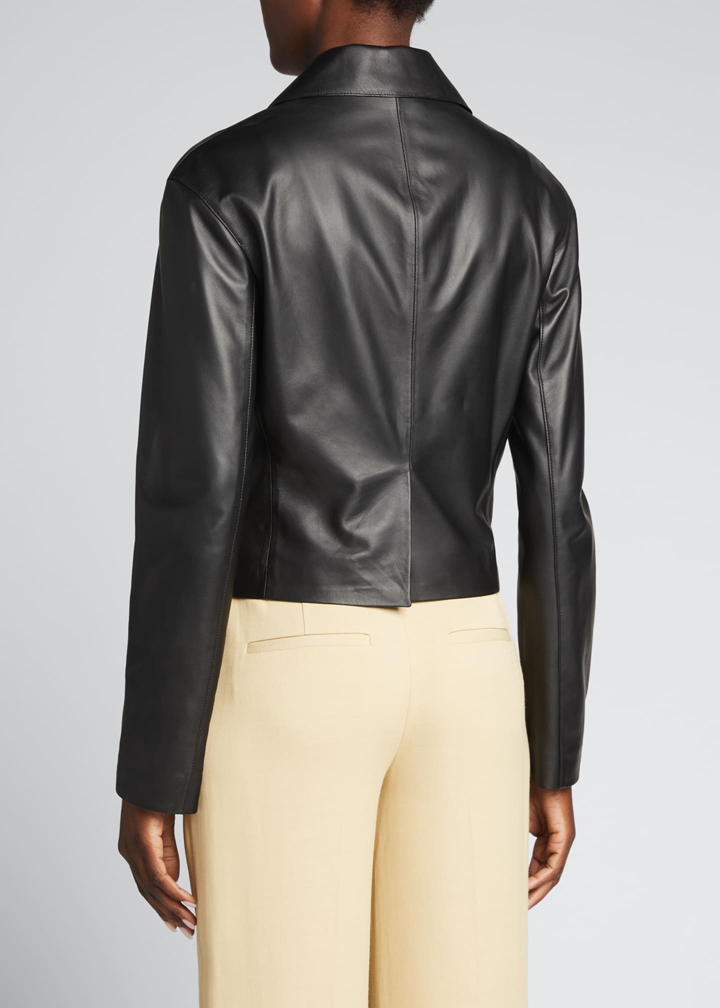 Vince Cropped Leather Jacket - Bergdorf Goodman