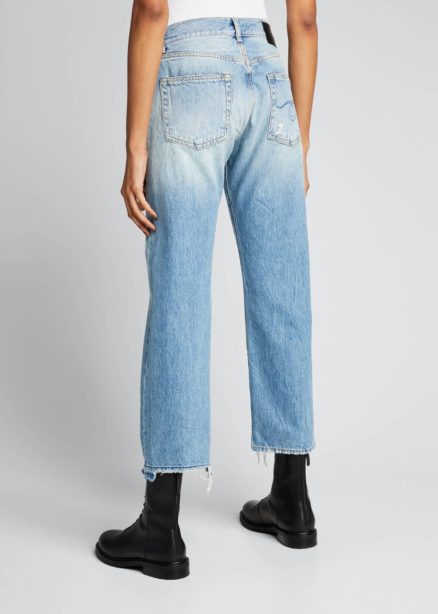 R13 Boyfriend Jeans with Frayed Hem Bergdorf Goodman
