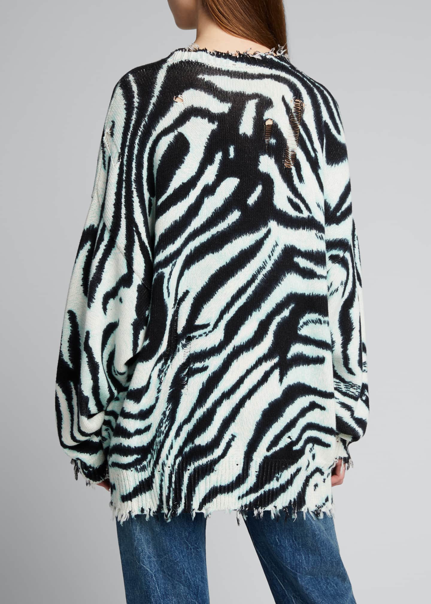 R13 ZebraPrint Oversized Sweater Bergdorf Goodman