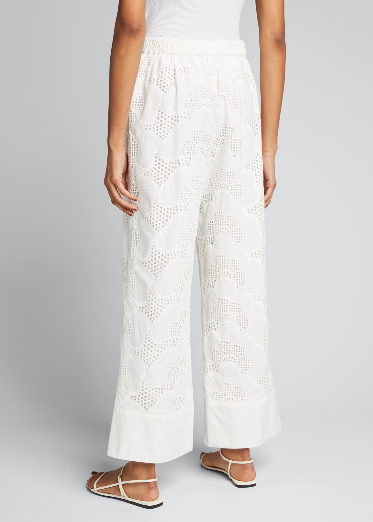 Milly Marlowe Pieres WideLeg Eyelet Pants Bergdorf Goodman