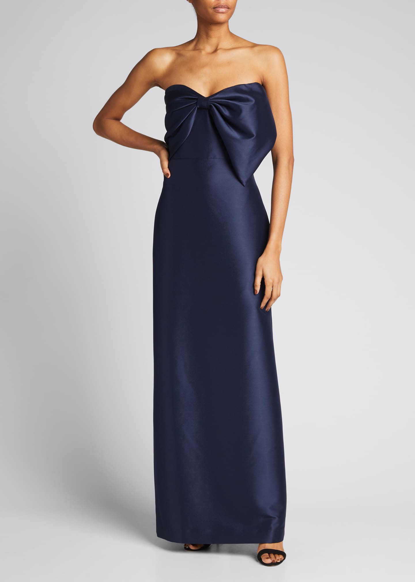 shoshanna moira strapless bow gown