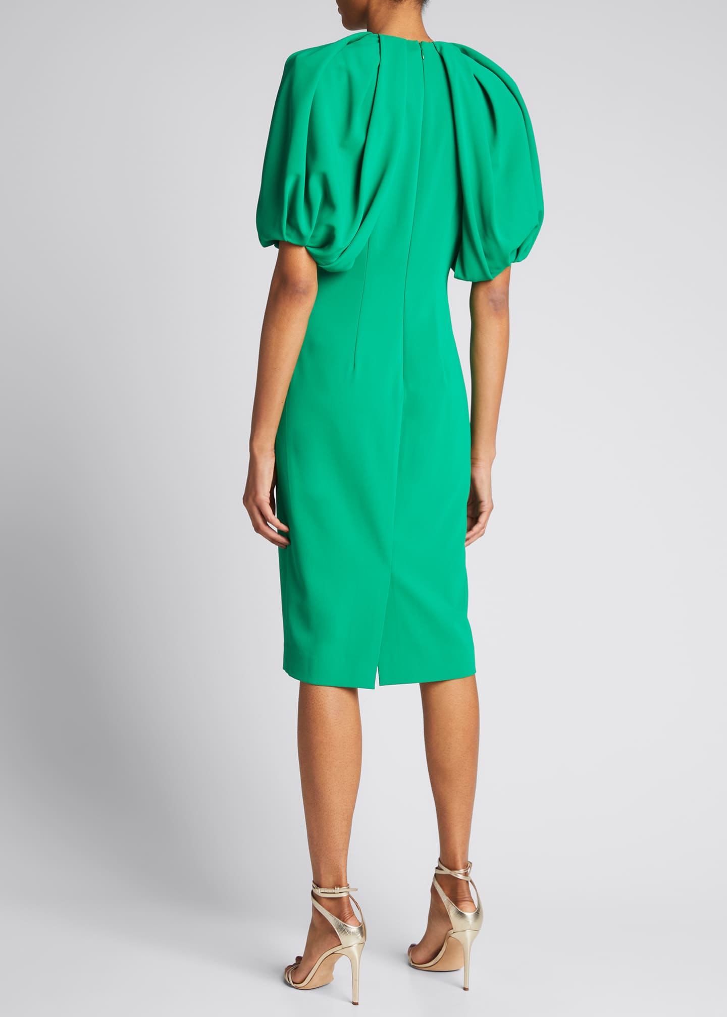 badgley mischka puff sleeve gown