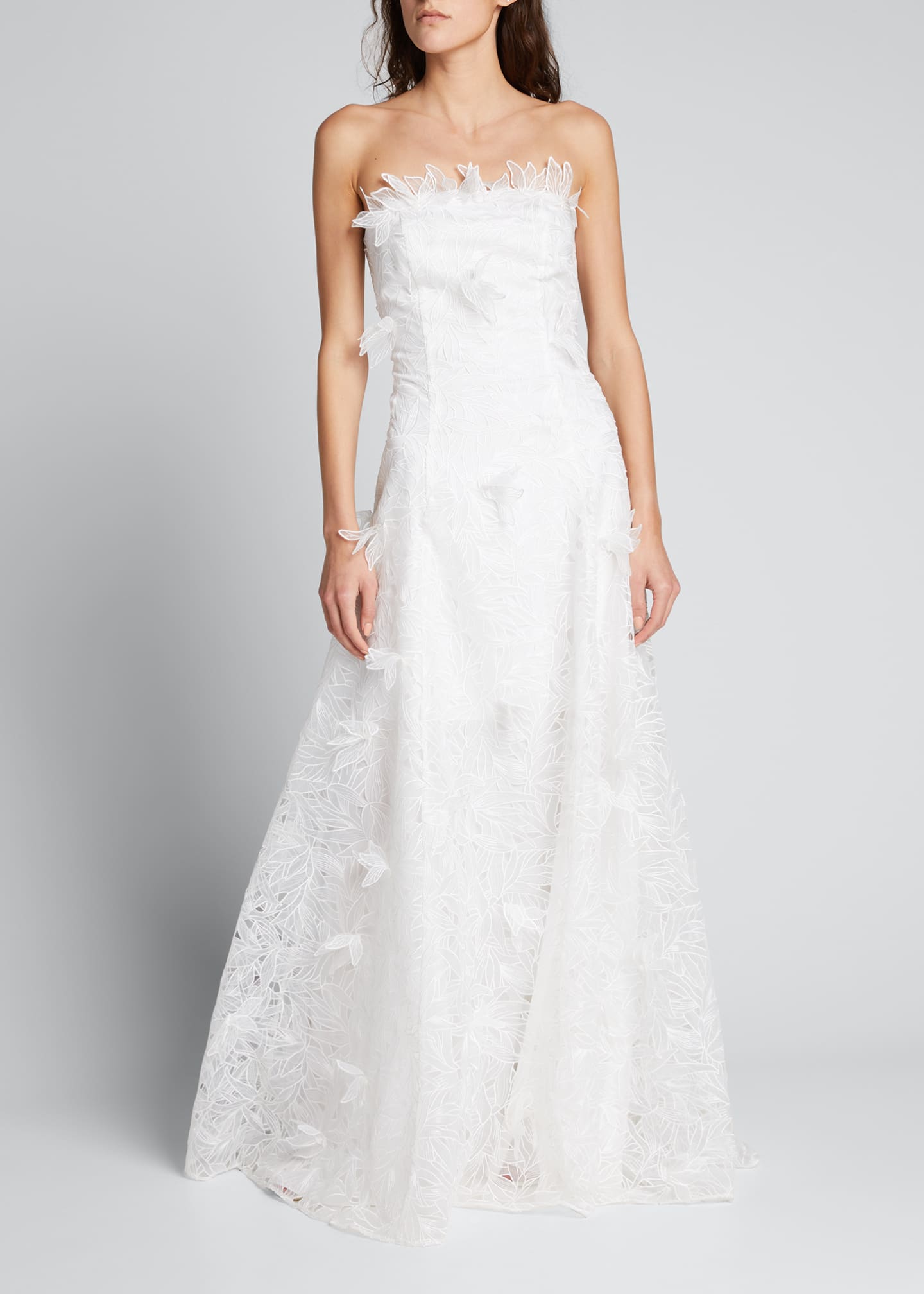 marchesa notte 3d embroidered gown