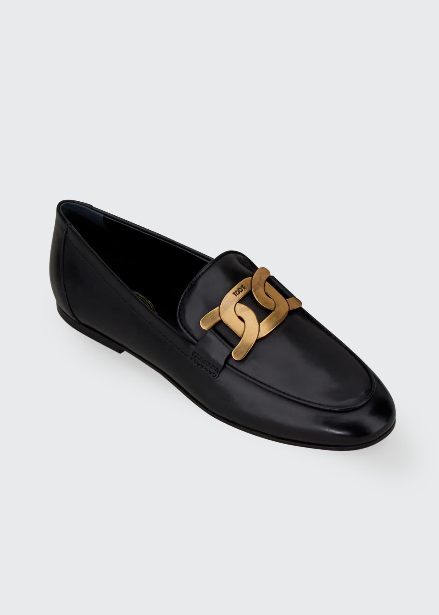 Tod's Kate Chain Flat Loafers - Bergdorf Goodman