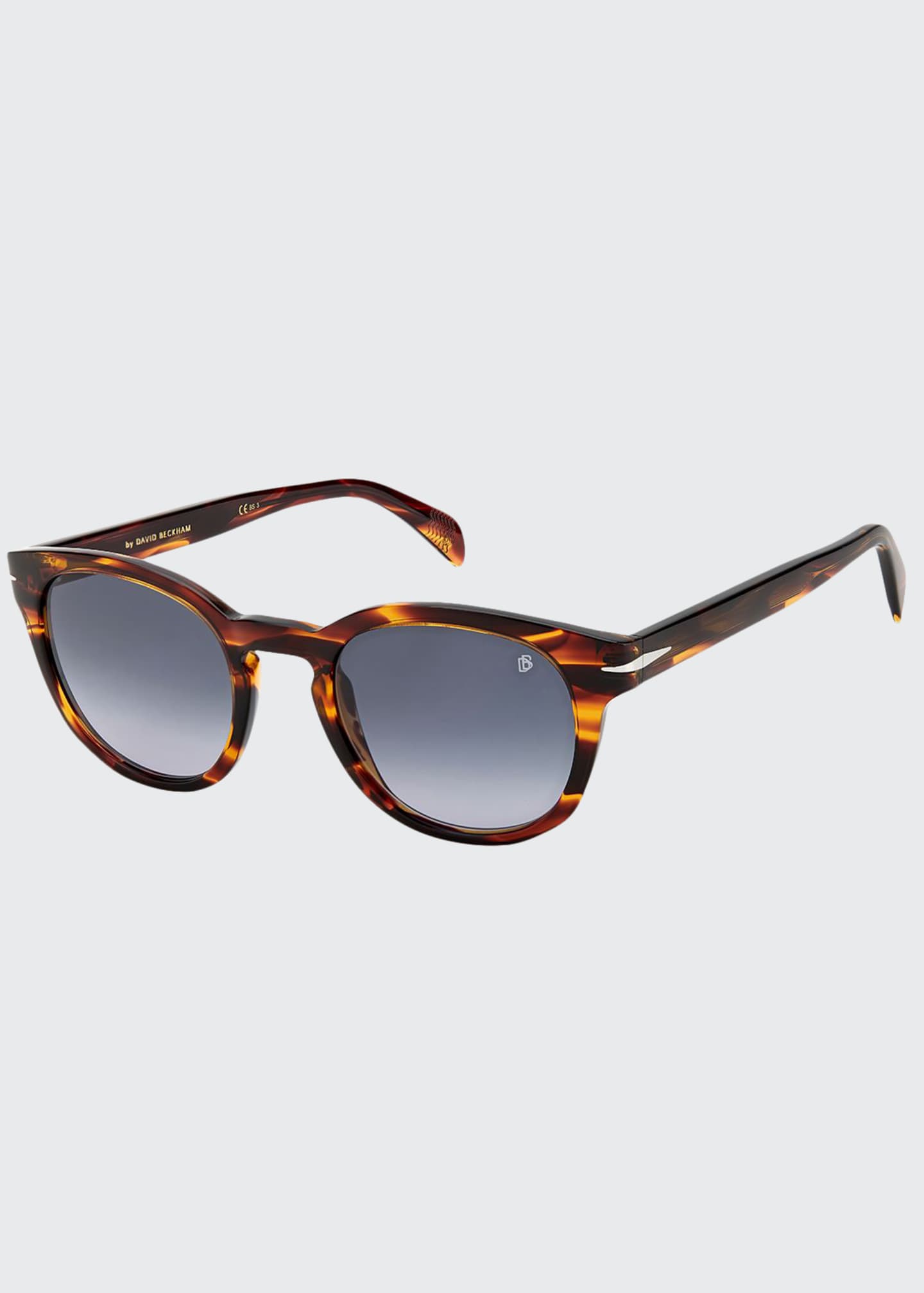 David Beckham Men's Round Acetate Keyhole Sunglasses Bergdorf Goodman
