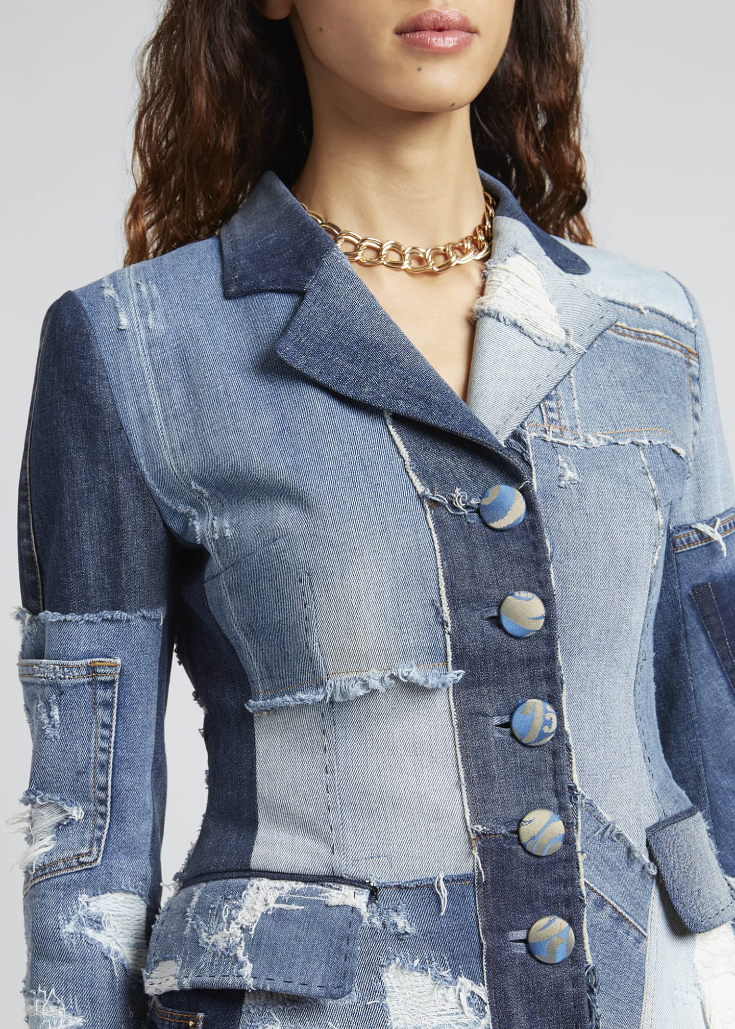 dolce and gabbana patchwork blazer