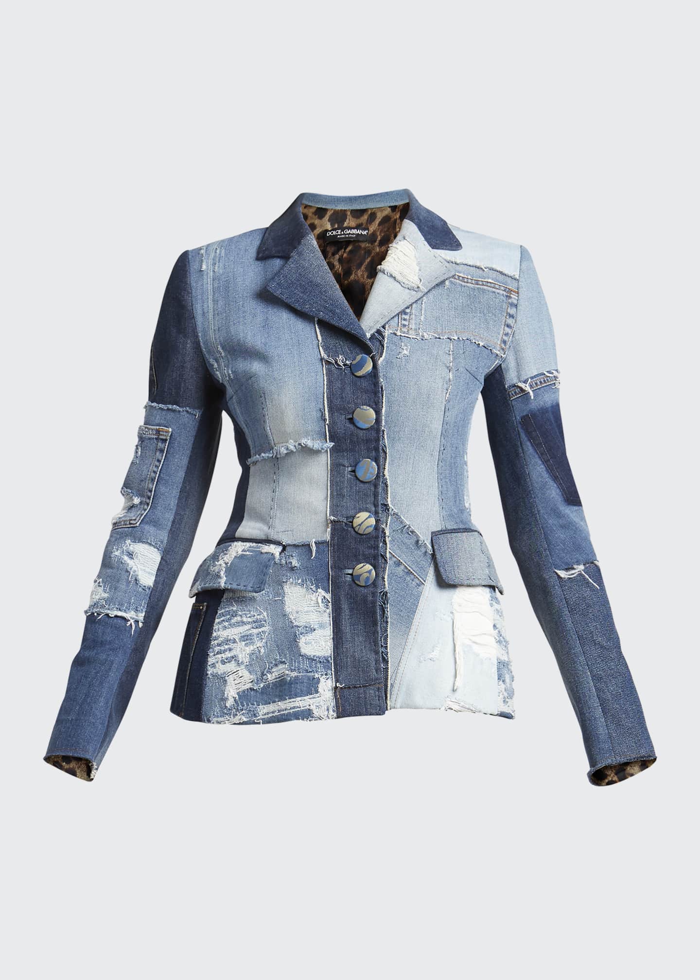 dolce and gabbana patchwork blazer