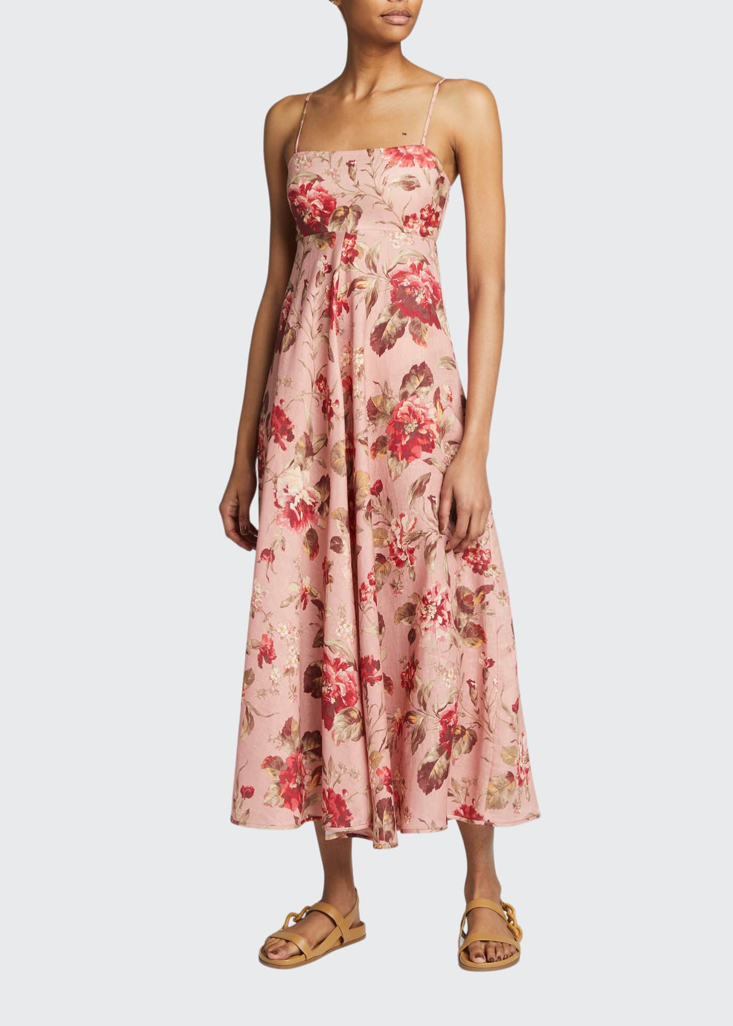 Cassia Floral-Print Bandeau Midi Dress