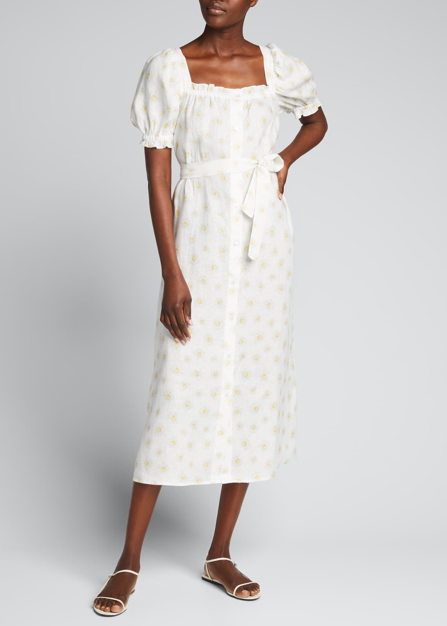 Sleeper Brigitte Linen Midi Dress - Bergdorf Goodman