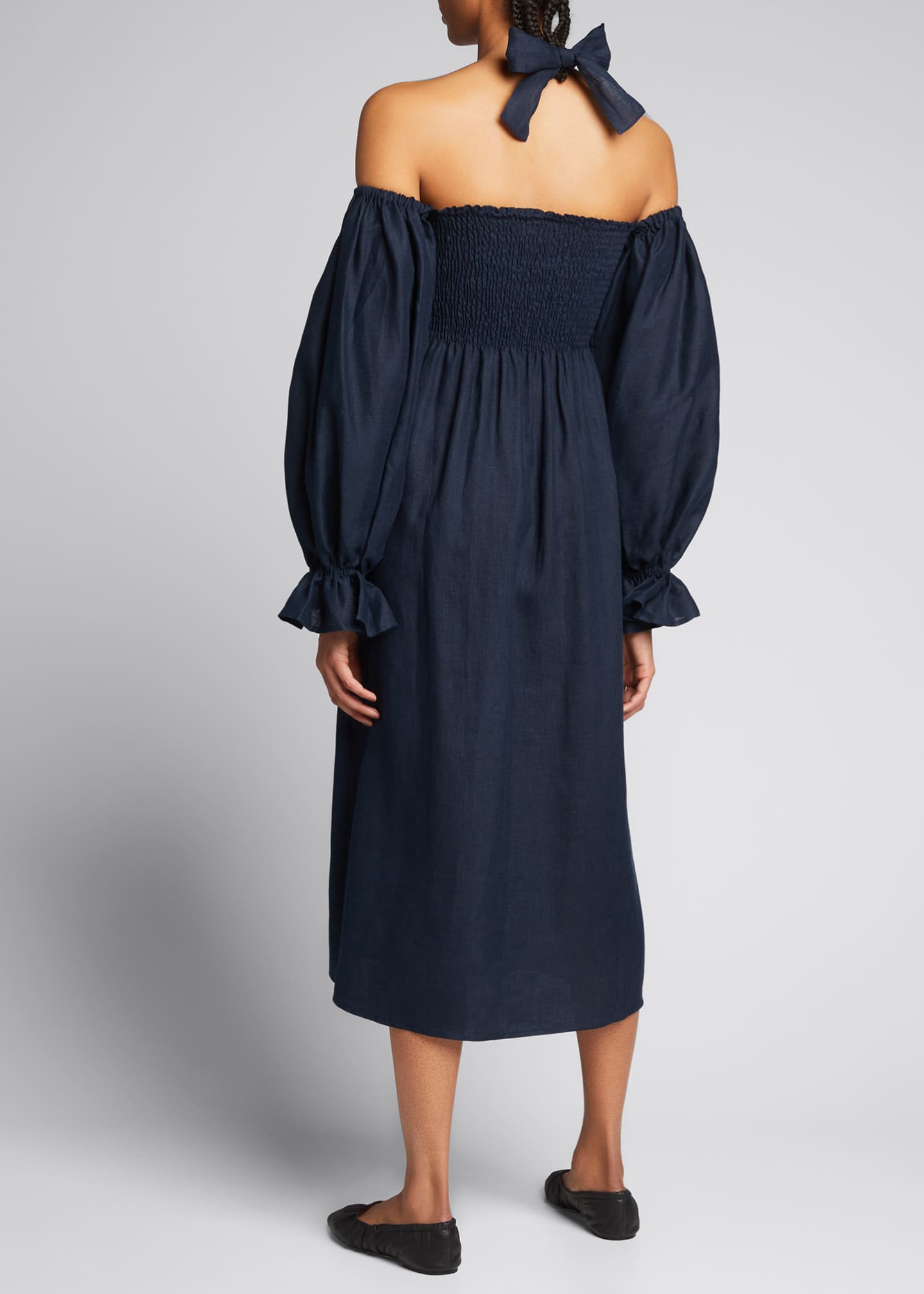 Sleeper Atlanta Linen OffShoulder Dress Bergdorf Goodman