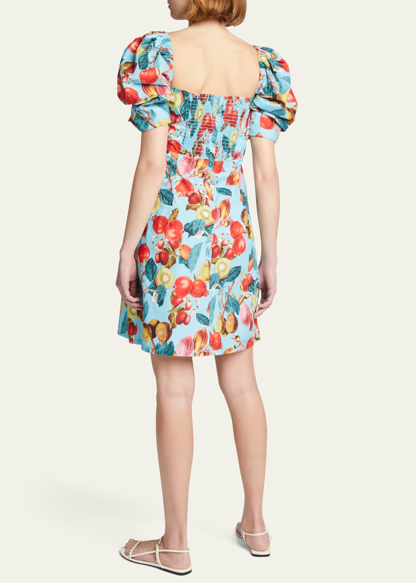 Cara Cara Kelly Fruit Print Puff Sleeve Dress Bergdorf Goodman