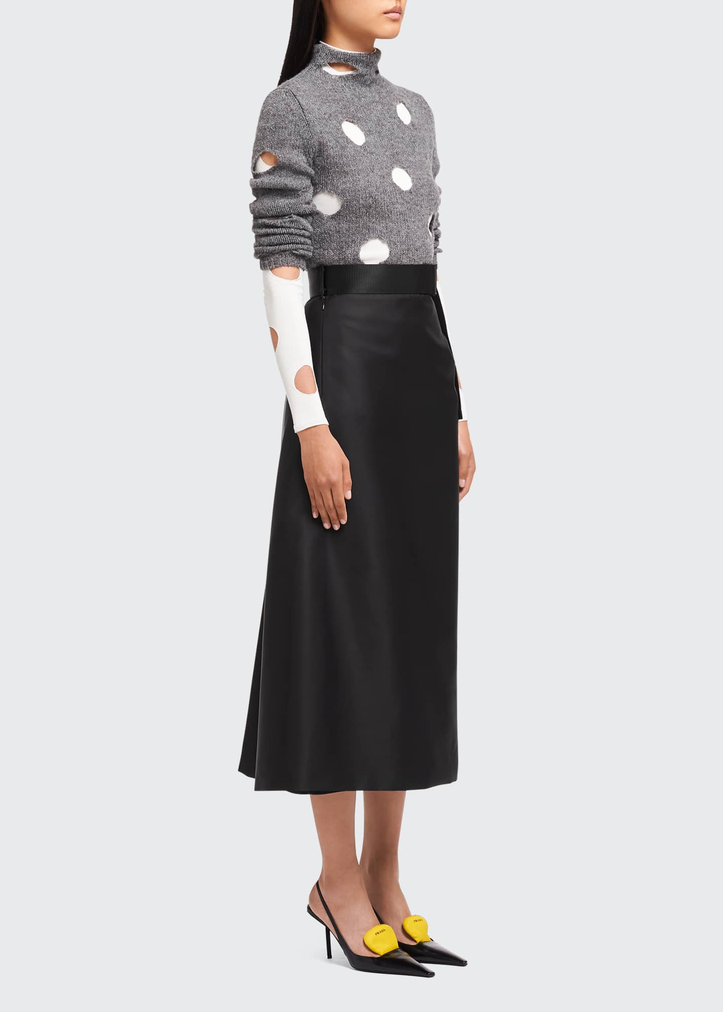 Prada Re-Nylon Belted Midi Skirt - Bergdorf Goodman