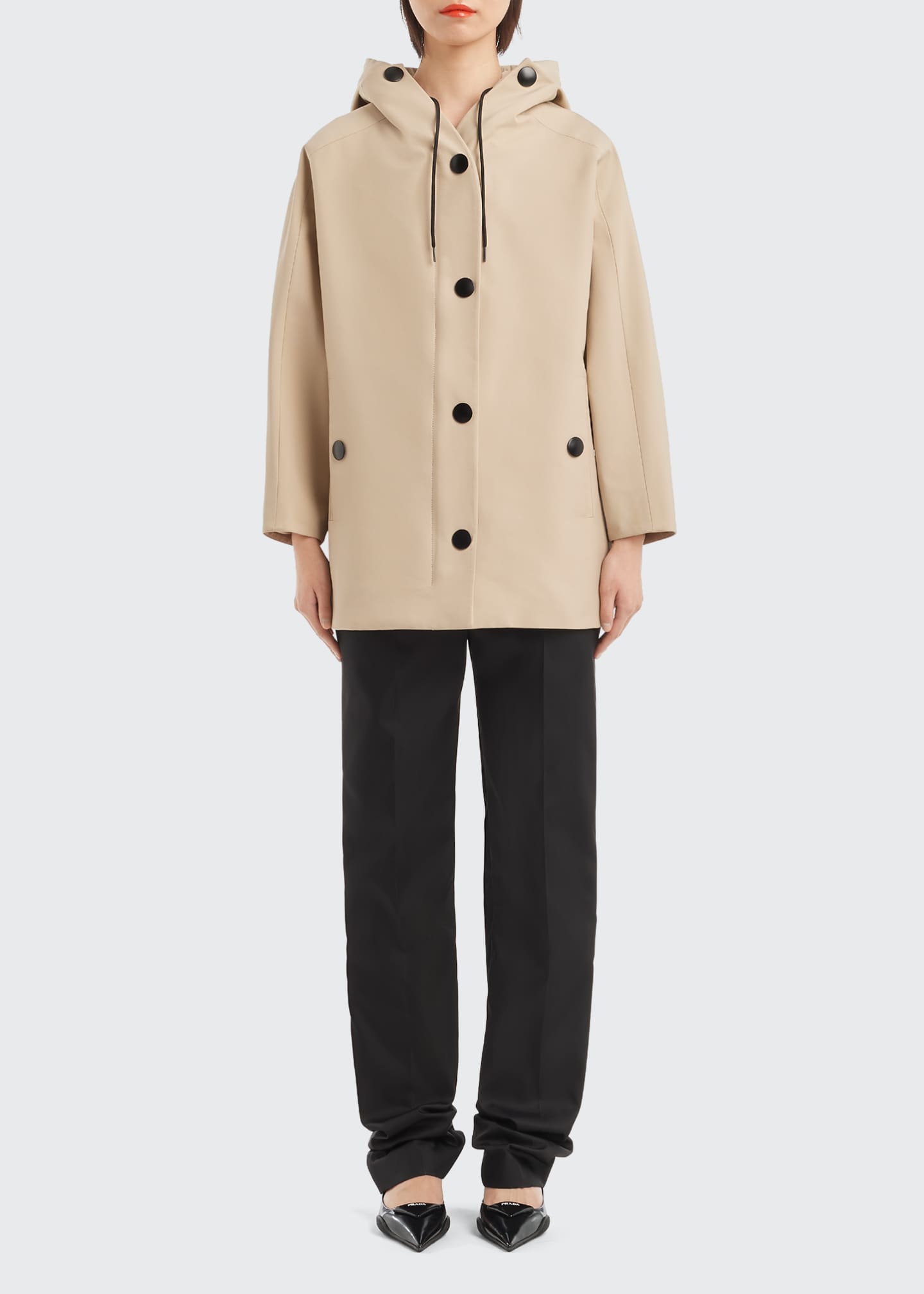 Prada Canvas Rain Jacket w/ Detachable Hood - Bergdorf Goodman