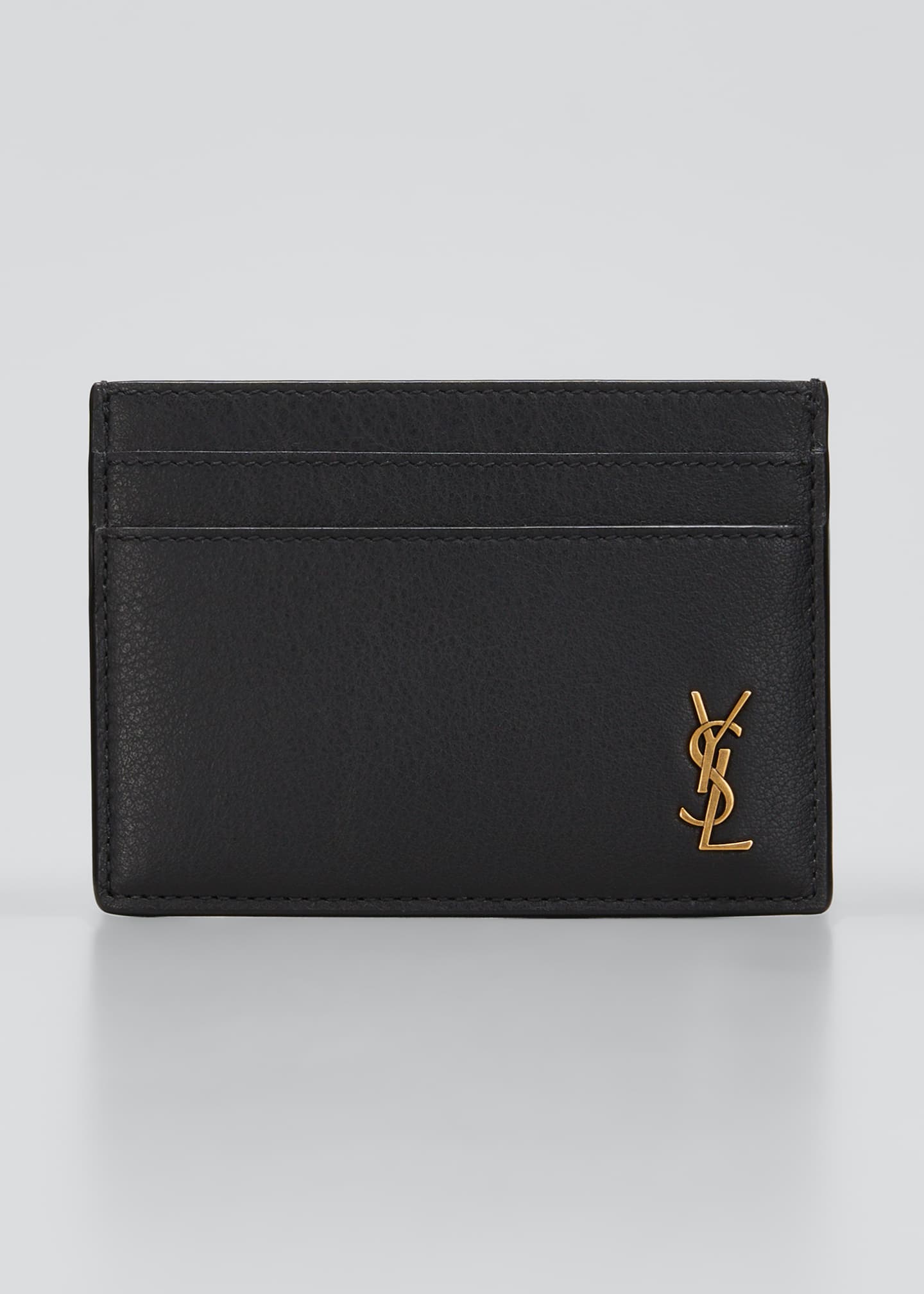 Saint Laurent YSL Monogram Tiny Leather Card Case - Bergdorf Goodman