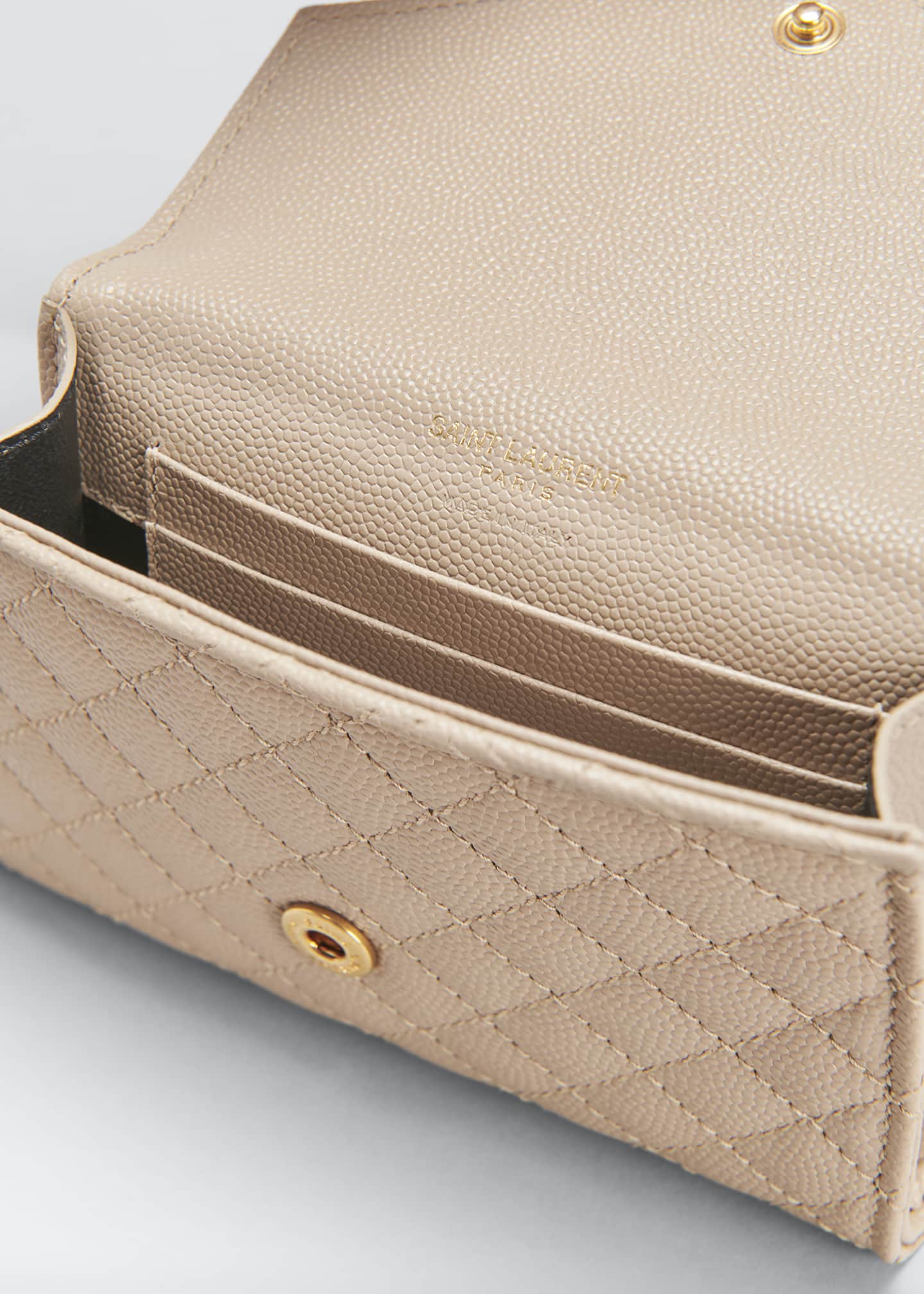 Saint Laurent Small Quilted YSL Envelope Wallet Bergdorf Goodman