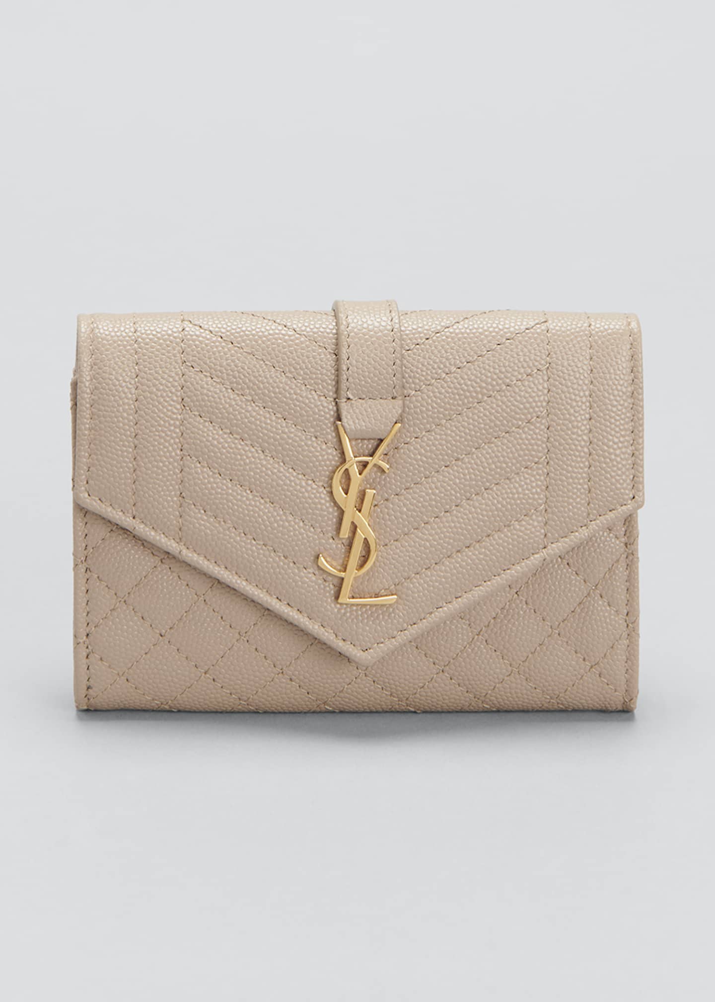 Saint Laurent Small Quilted YSL Envelope Wallet Bergdorf Goodman