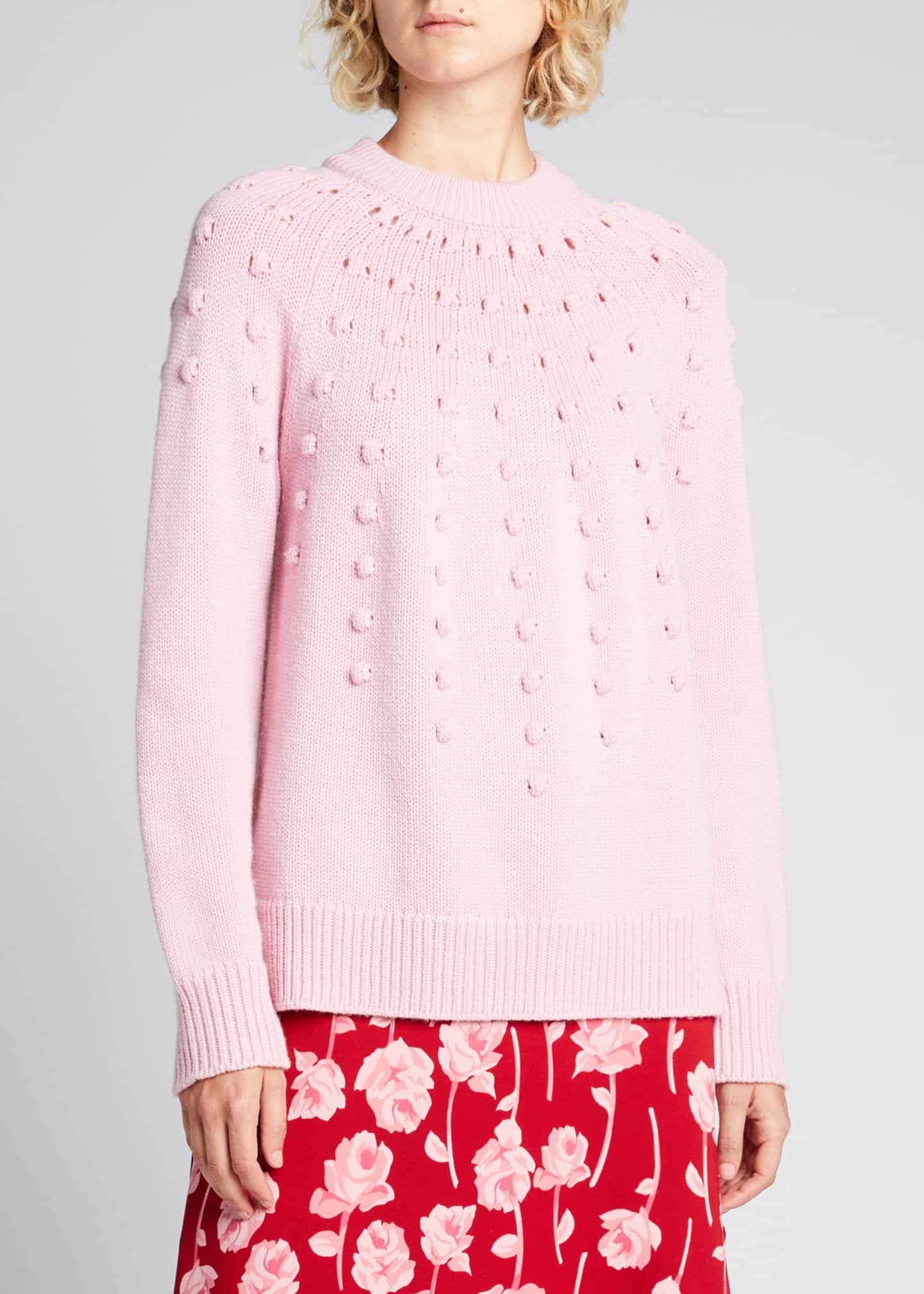 Lela Rose Dotted Wool Sweater - Bergdorf Goodman
