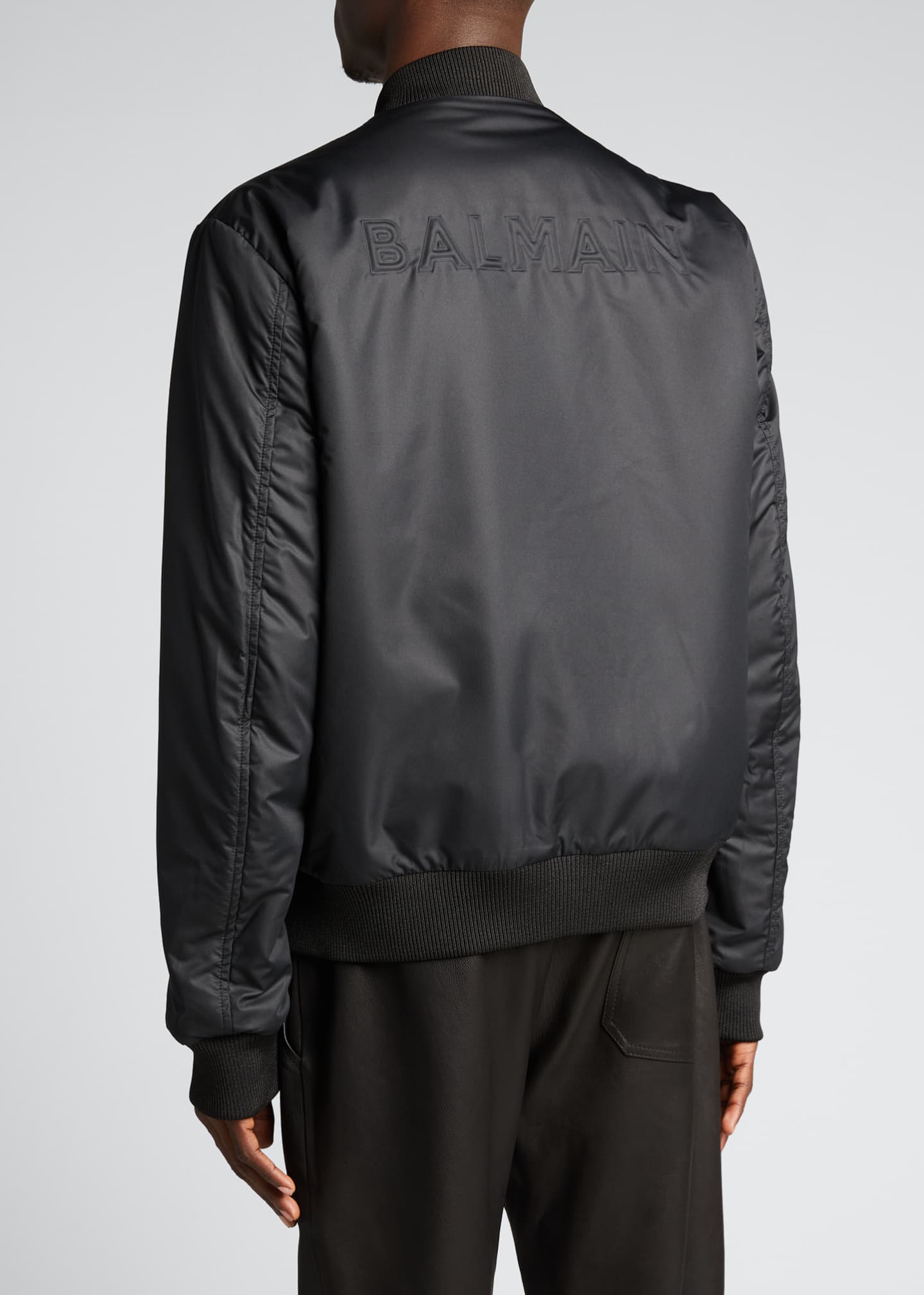 Balmain Men's Monogram Embossed Reversible Bomber Jacket Bergdorf Goodman