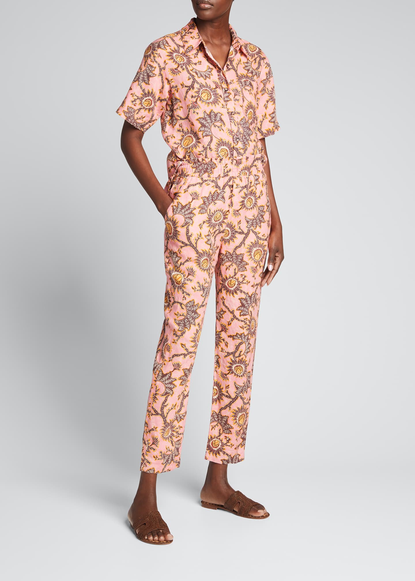 printed linen pants
