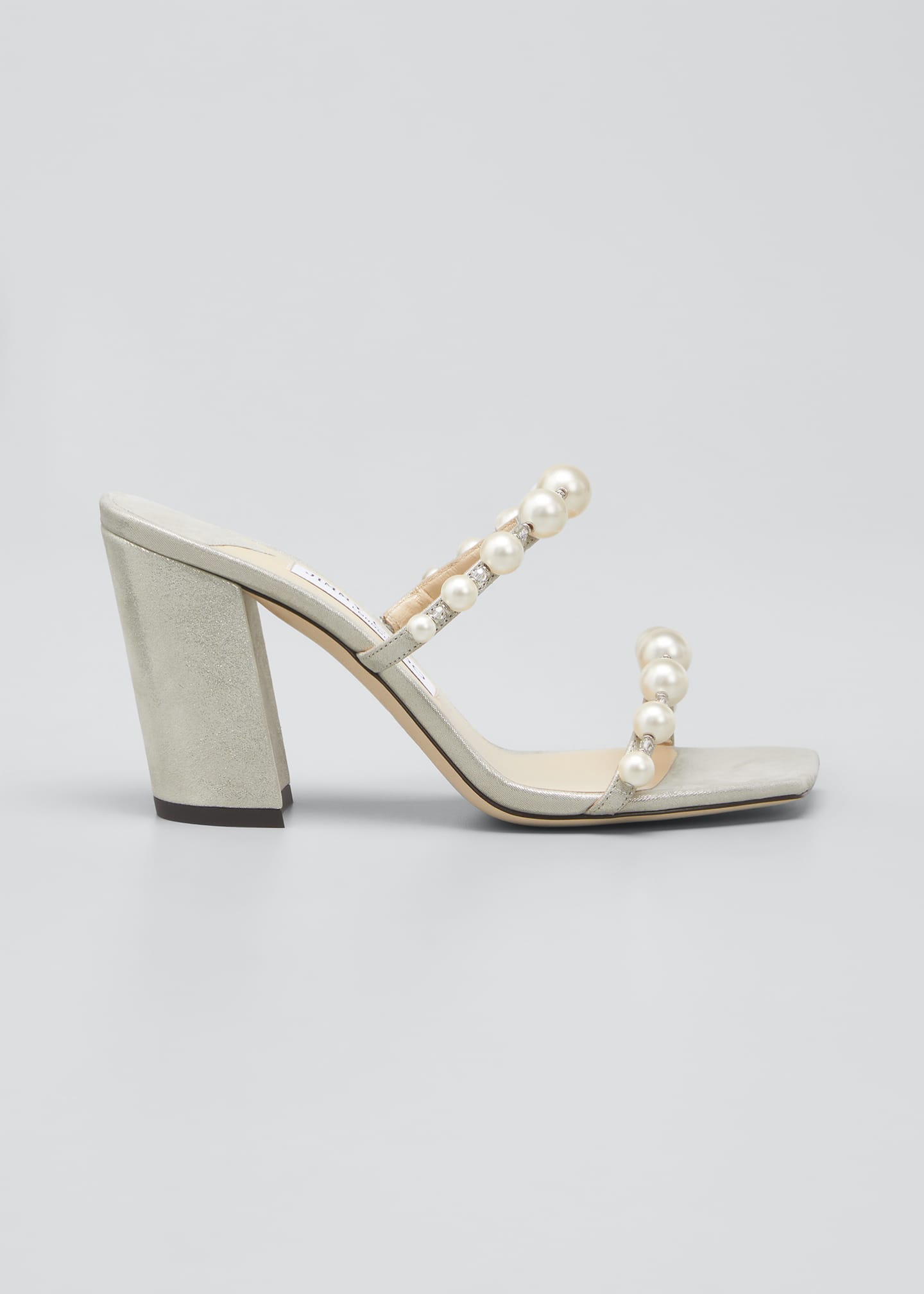 Jimmy Choo Amara Metallic Pearly Two-Band Sandals - Bergdorf Goodman