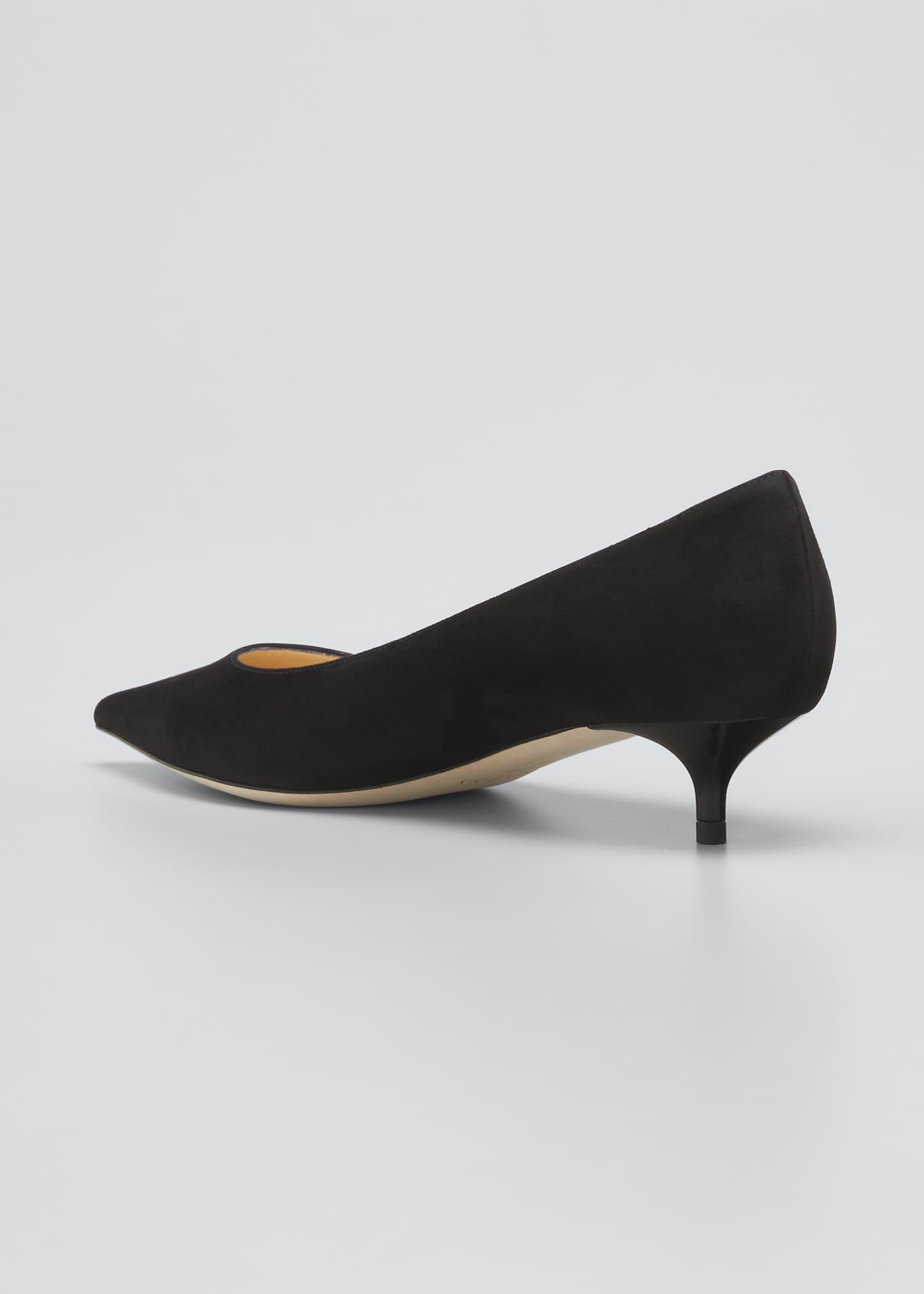 Jimmy Choo Amelia Suede KittenHeel Pumps, Black Bergdorf Goodman