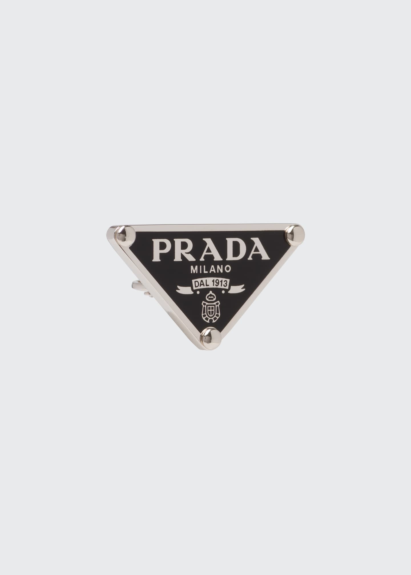 Prada Enamel Triangle Logo Clip Earring, Right Bergdorf Goodman