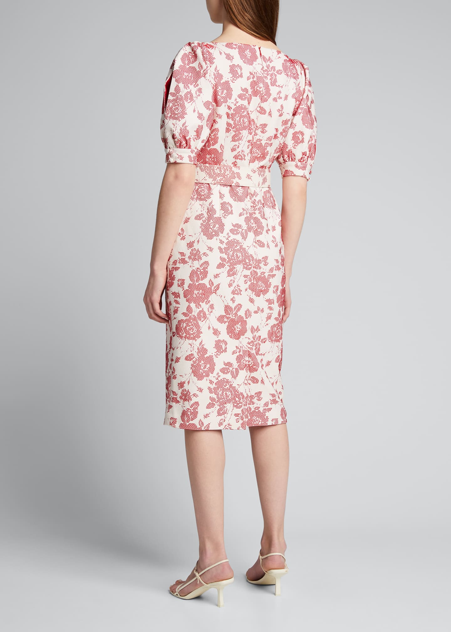 badgley mischka puff sleeve gown