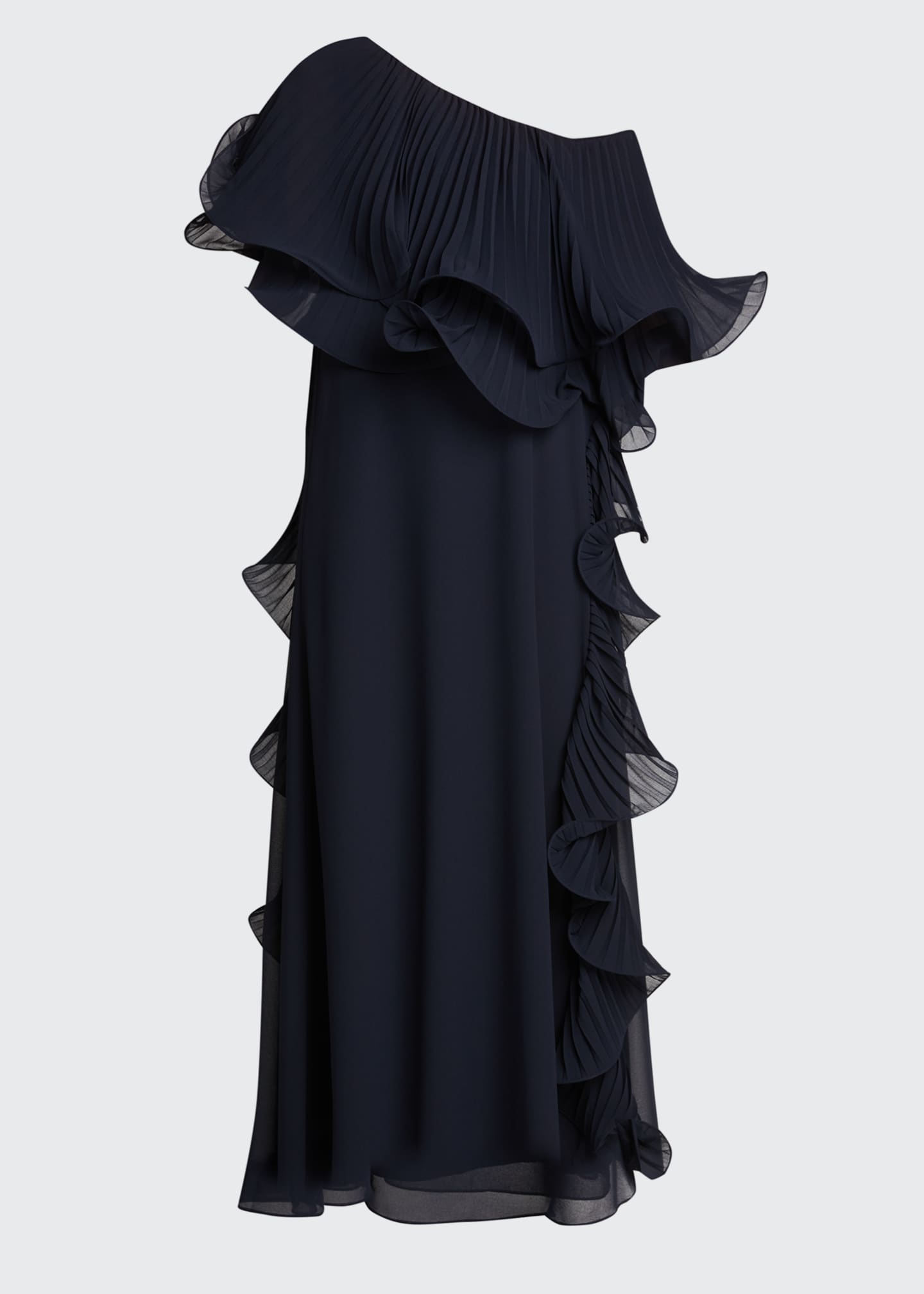 badgley mischka asymmetrical wrap gown