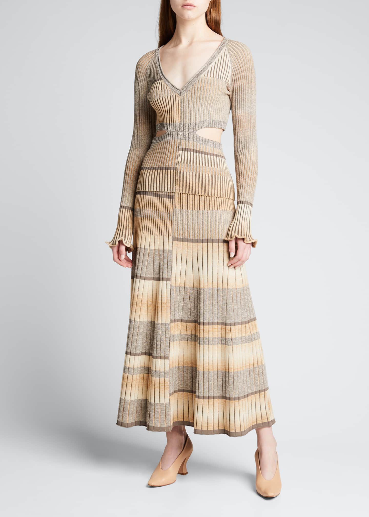 Jonathan Simkhai Louise Striped Spacedye Midi Skirt - Bergdorf Goodman