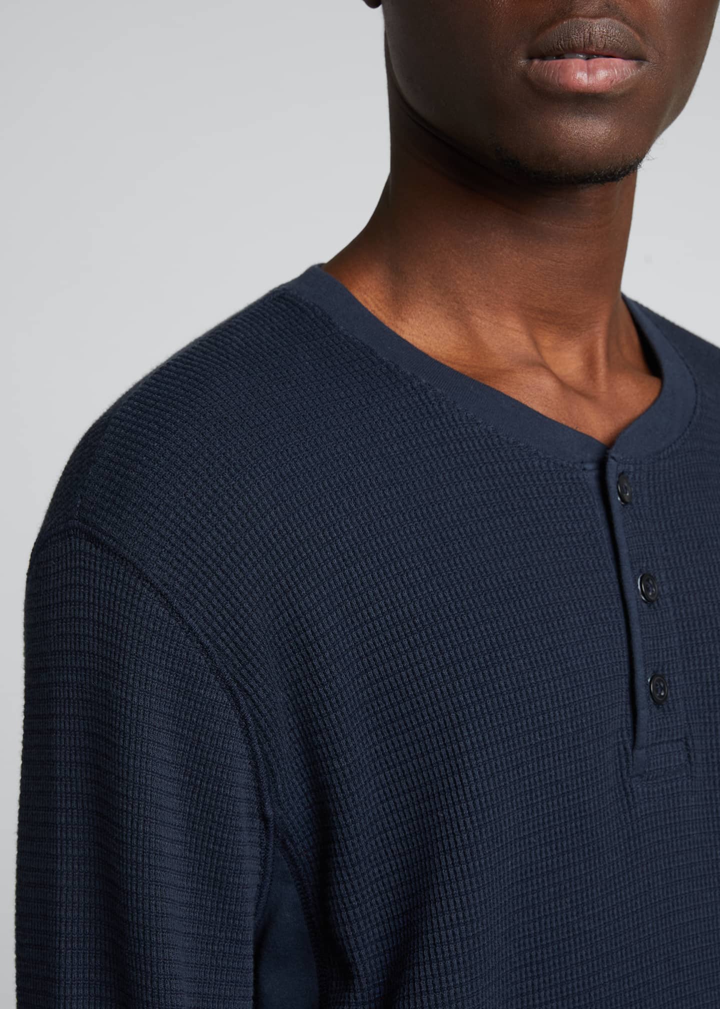Vince Men's Long-Sleeve Thermal Henley Shirt - Bergdorf Goodman