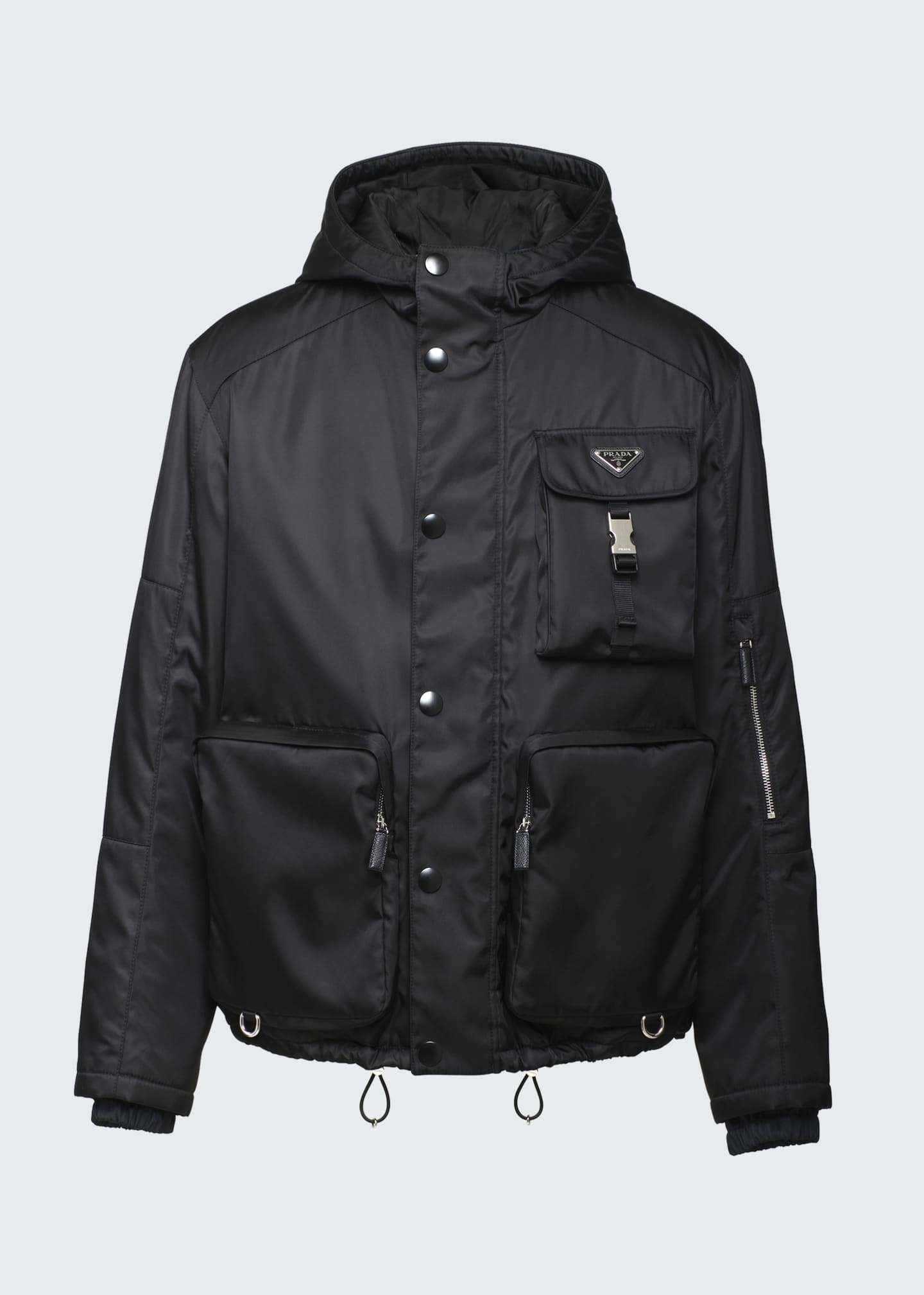 Prada Men's ReNylon Hooded Cargo Jacket Bergdorf Goodman