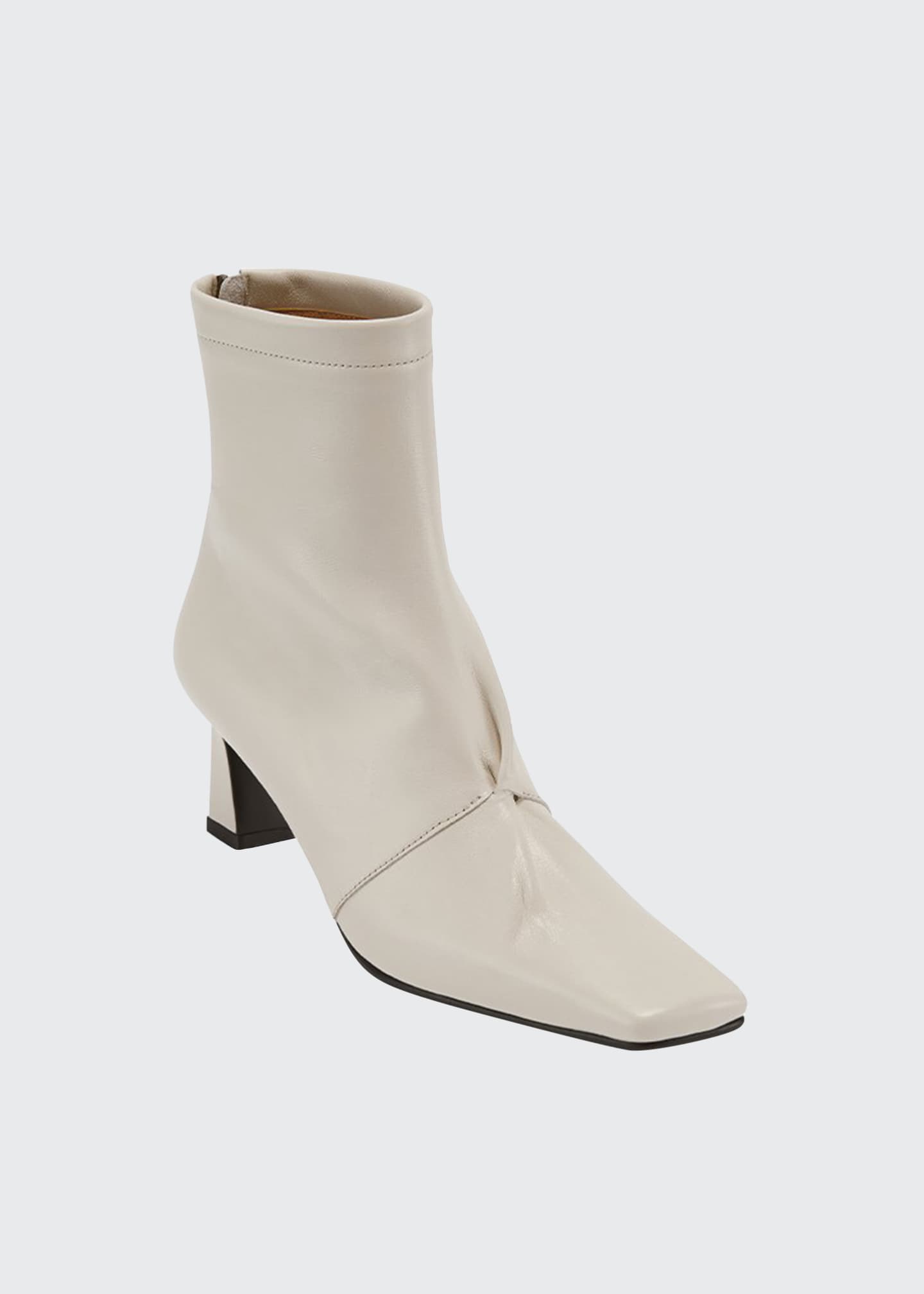 Reike Nen Twisted Leather Zip Booties - Bergdorf Goodman