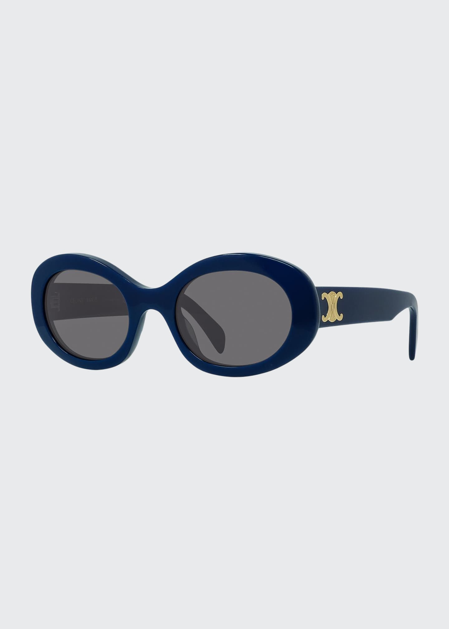 Celine Triomphe Logo Oval Acetate Sunglasses Bergdorf Goodman