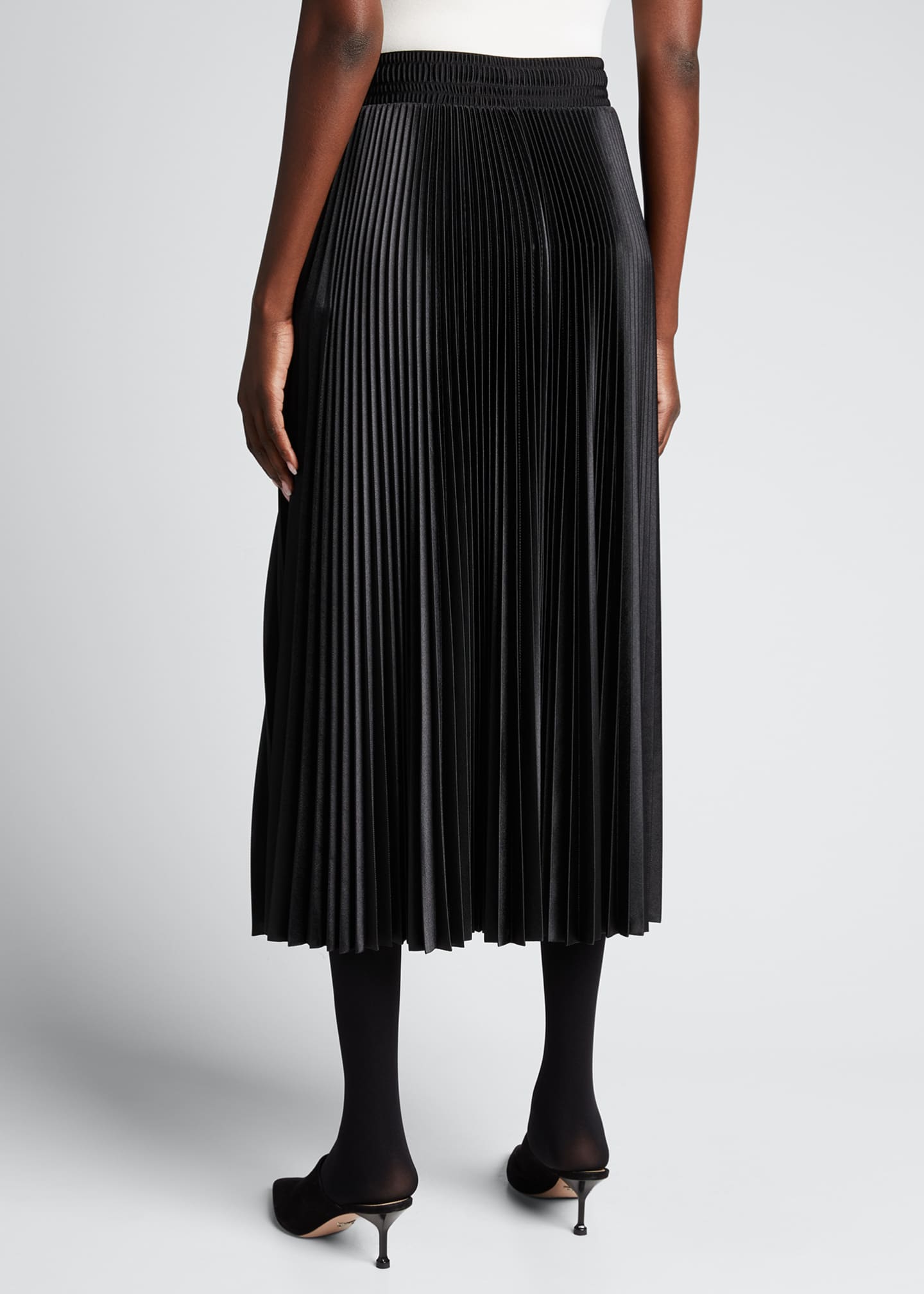Balenciaga Pleated Silk Midi Skirt - Bergdorf Goodman