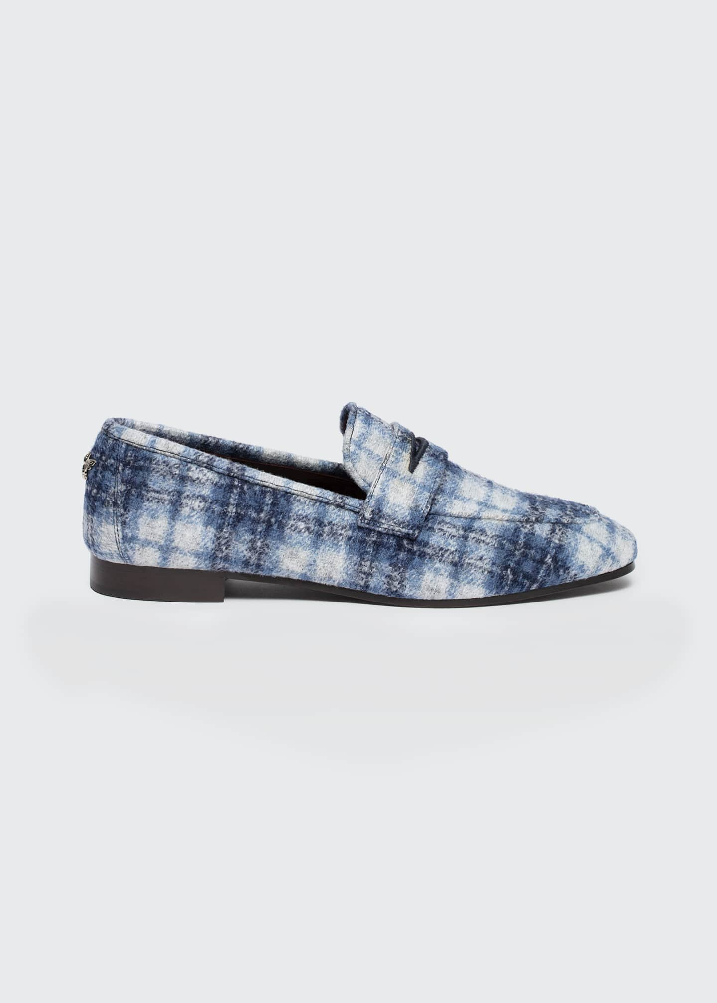 Image 1 of 4: Tartan Plaid Slip-On Penny Loafers