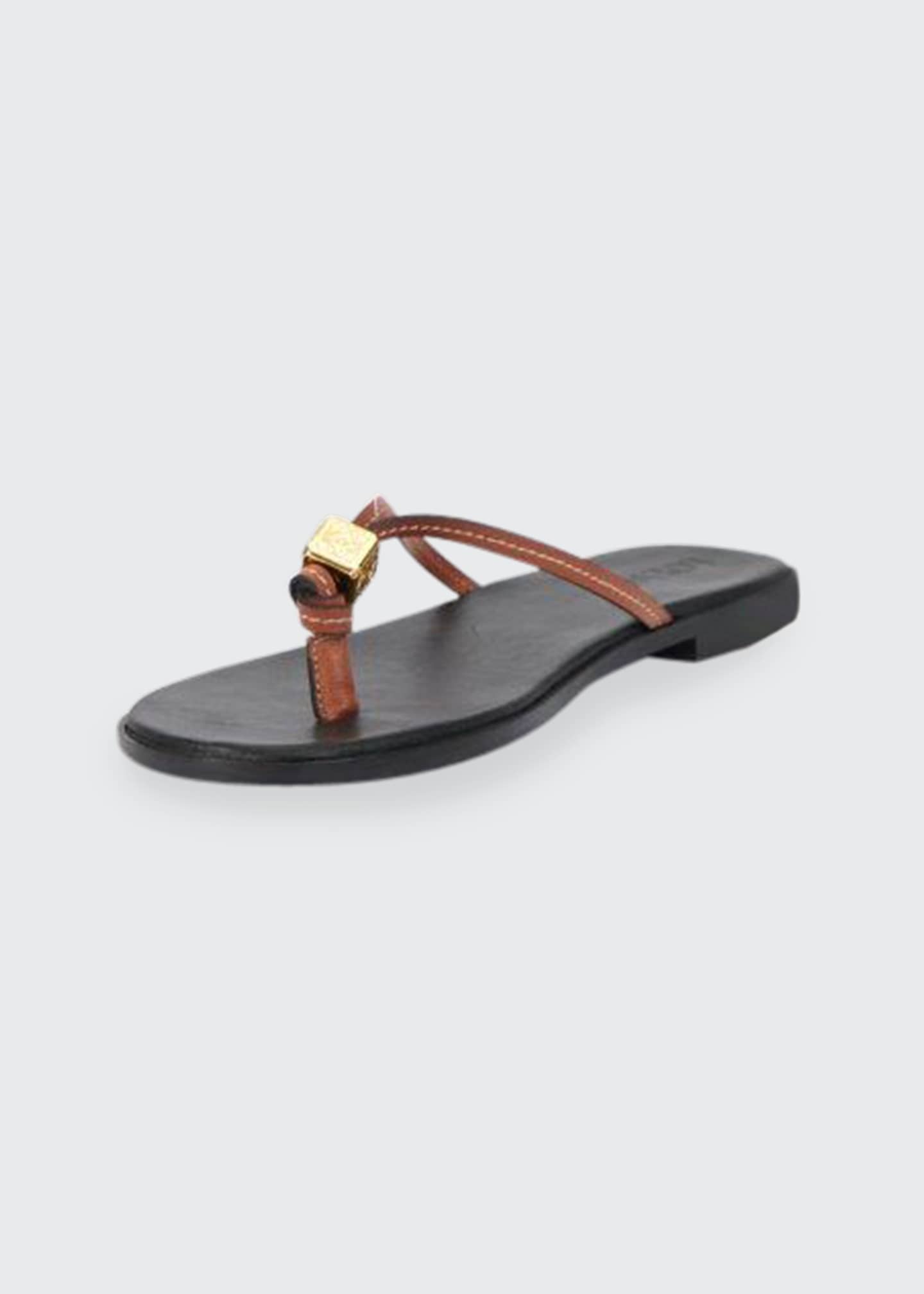 Loewe Dice Leather Flip Flop Thong Sandals Bergdorf Goodman