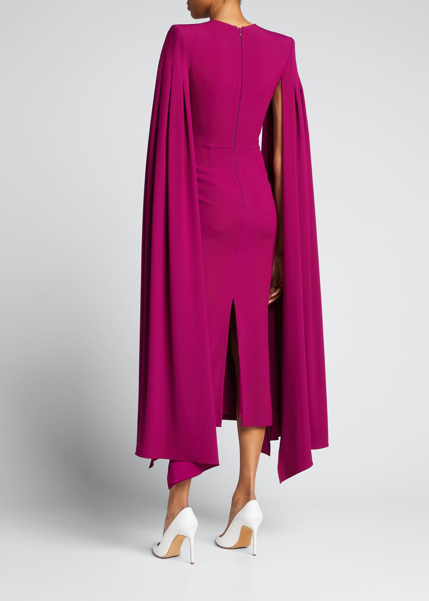 Alex Perry Cape-Sleeve Crepe Midi Dress - Bergdorf Goodman