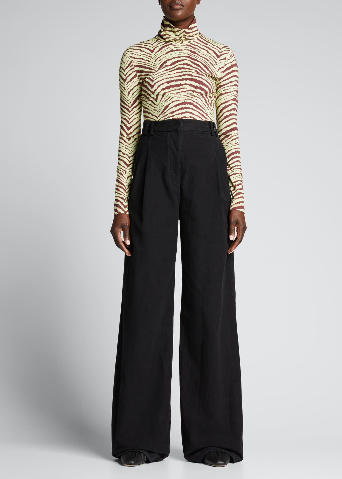 wide leg twill pants