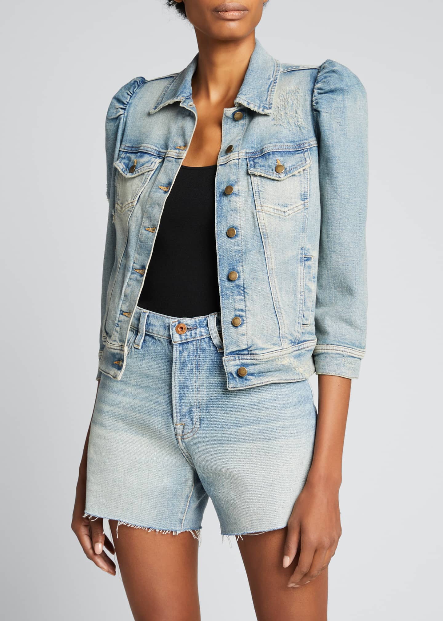 Retrofete Ada PuffSleeve Denim Jacket Bergdorf Goodman