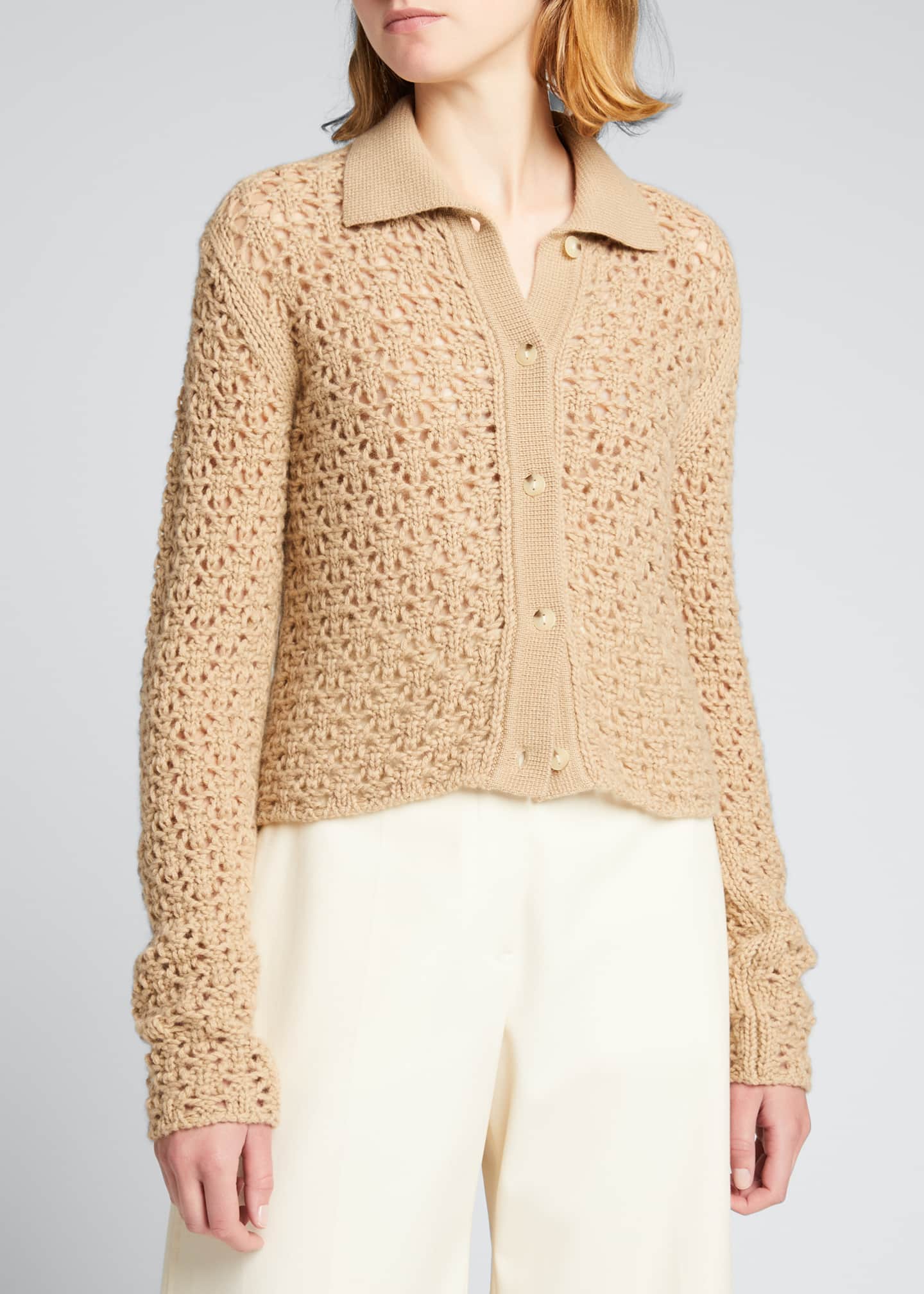 Vince Crochet ButtonFront Cardigan Bergdorf Goodman