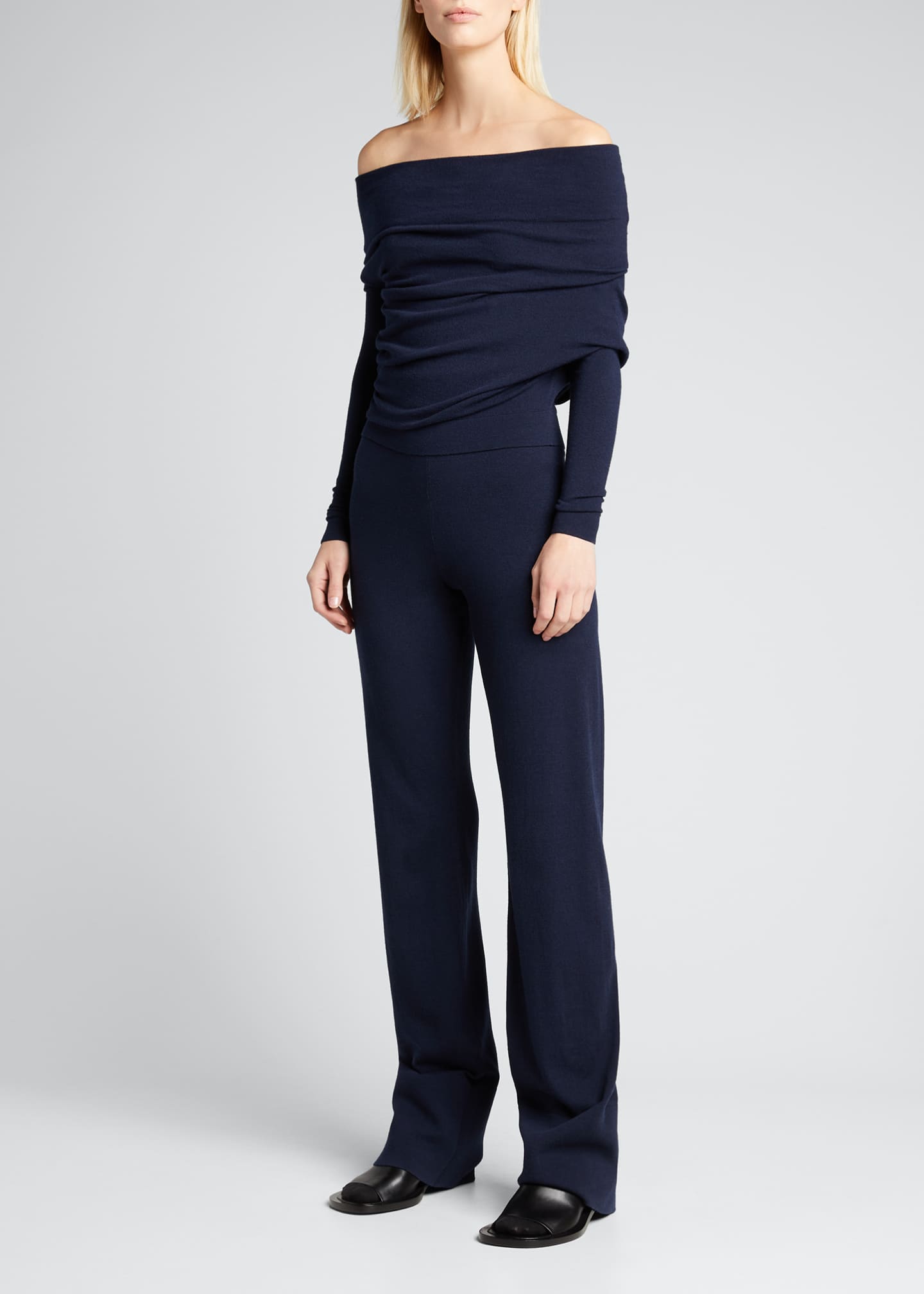 wool straight leg trousers
