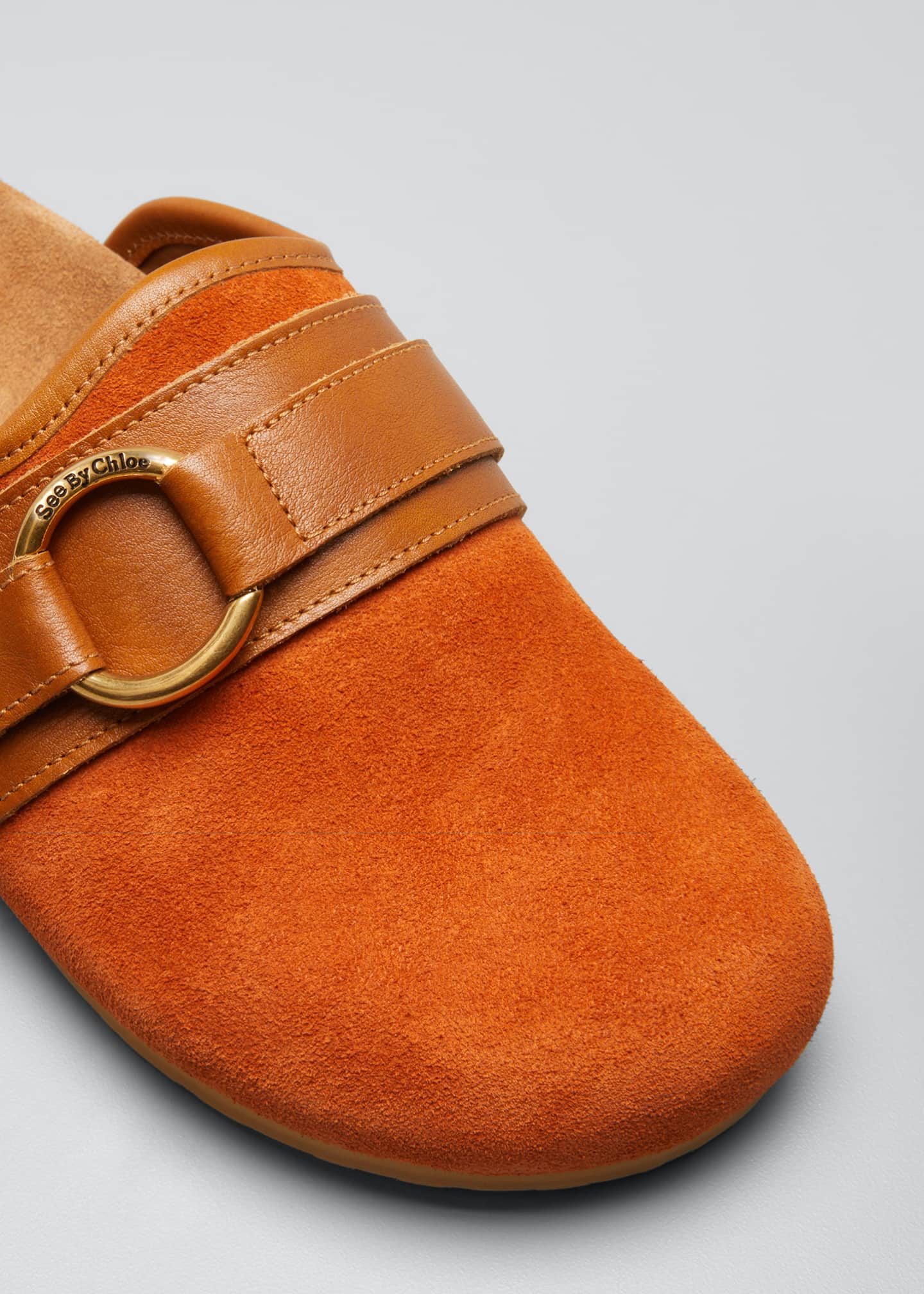 suede clogs with buckle