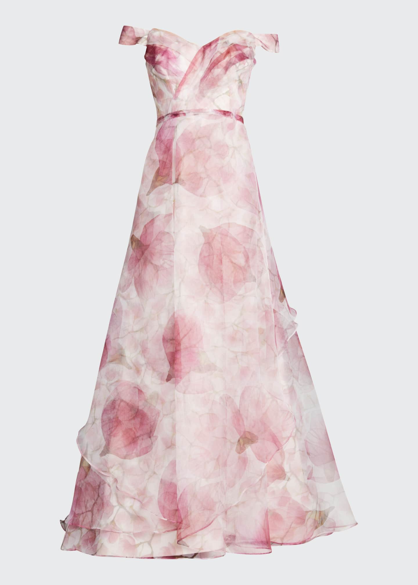 Rene Ruiz OfftheShoulder Floral Organza Gown Bergdorf Goodman