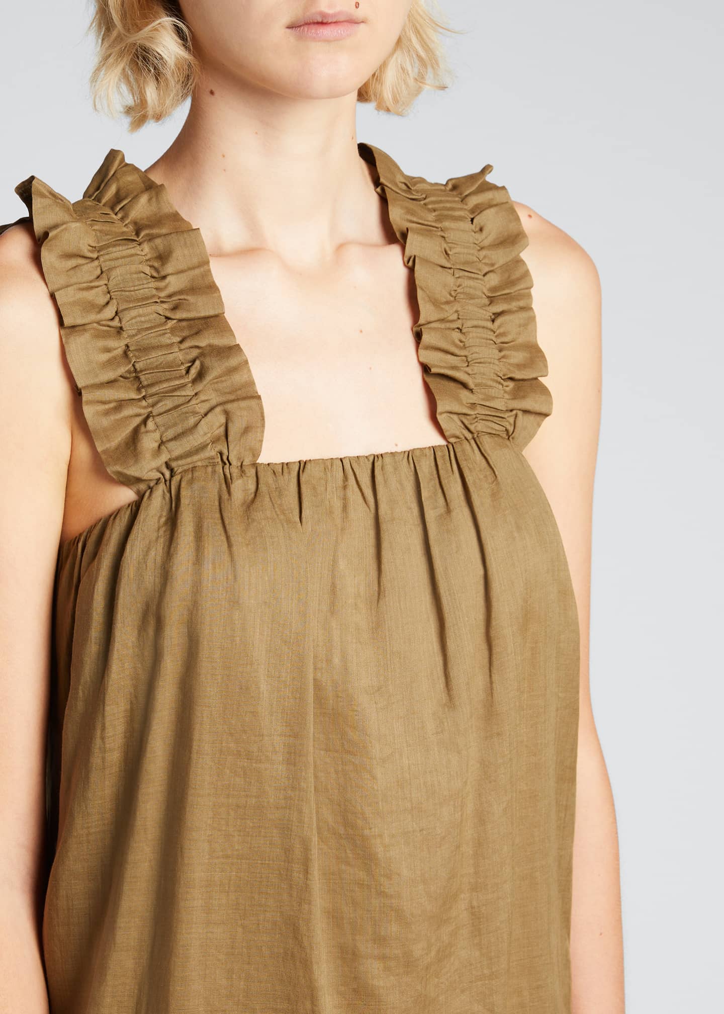 FRAME RuffleStrap Belted Midi Dress Bergdorf Goodman